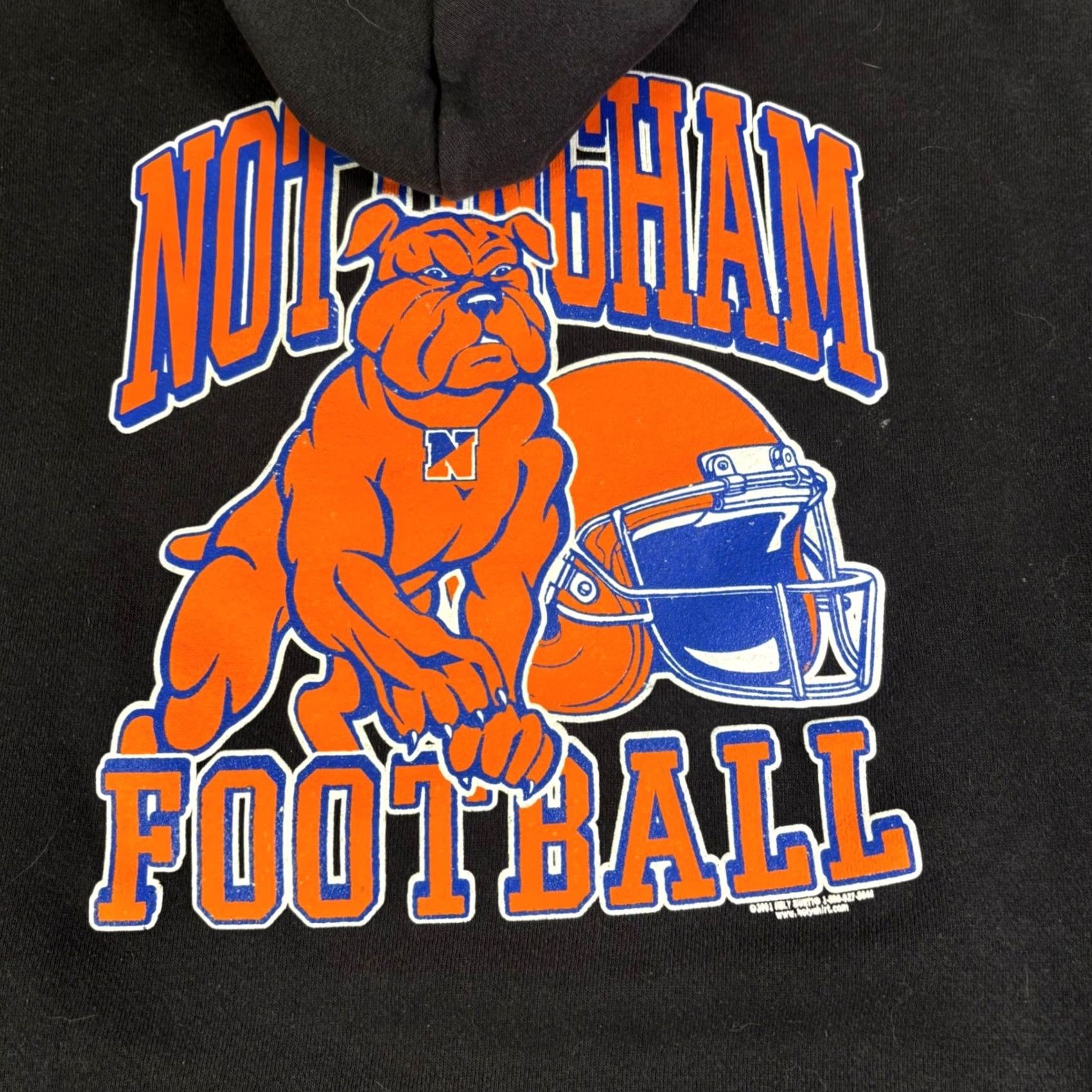Vintage VINTAGE Nottingham Football Bulldog Hoodie Black Orange Blue Graphic Mens 2XL Size US XXL / EU 58 / 5 - 4 Thumbnail
