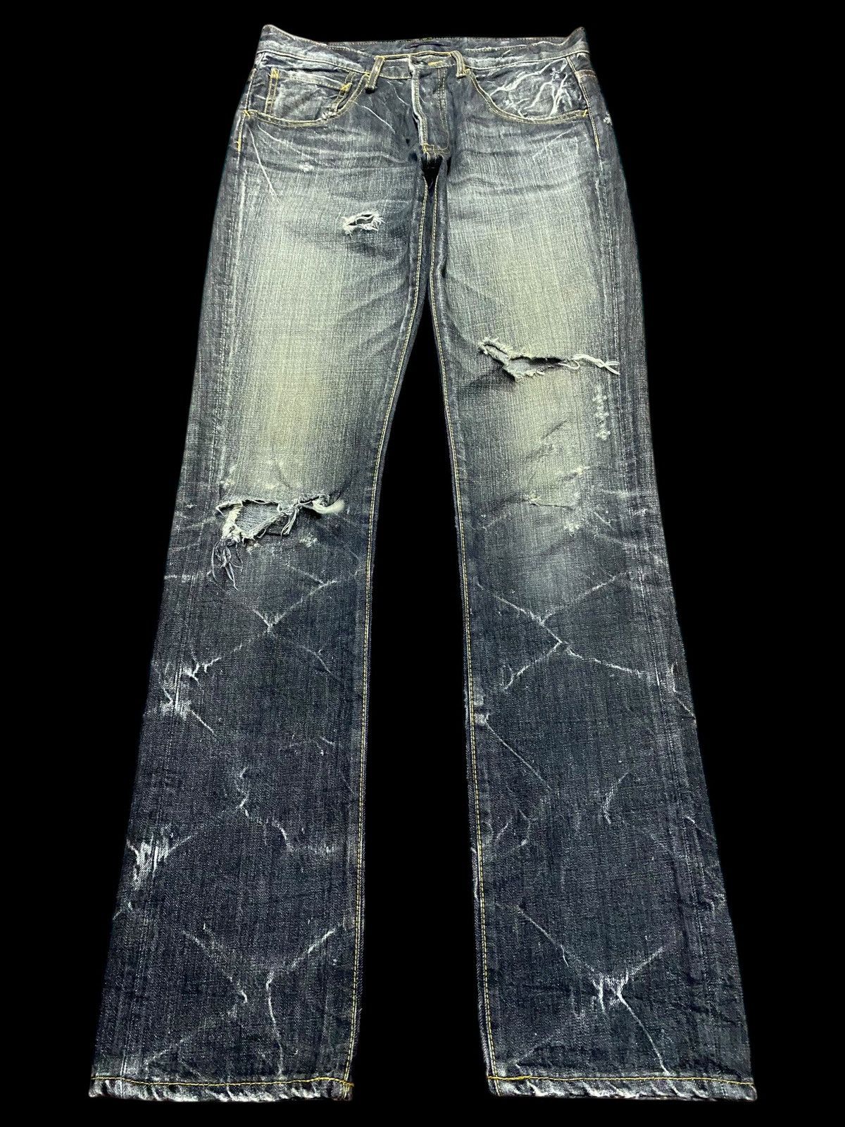 If Six Was Nine Vintage Blueway Denim Tears Thunder Jeans Size US 31 - 1 Thumbnail