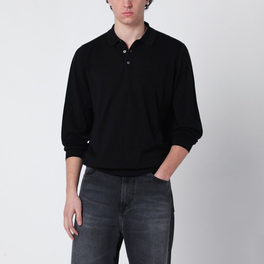 o1d2blof0226 Cotton Polo Shirt in Black