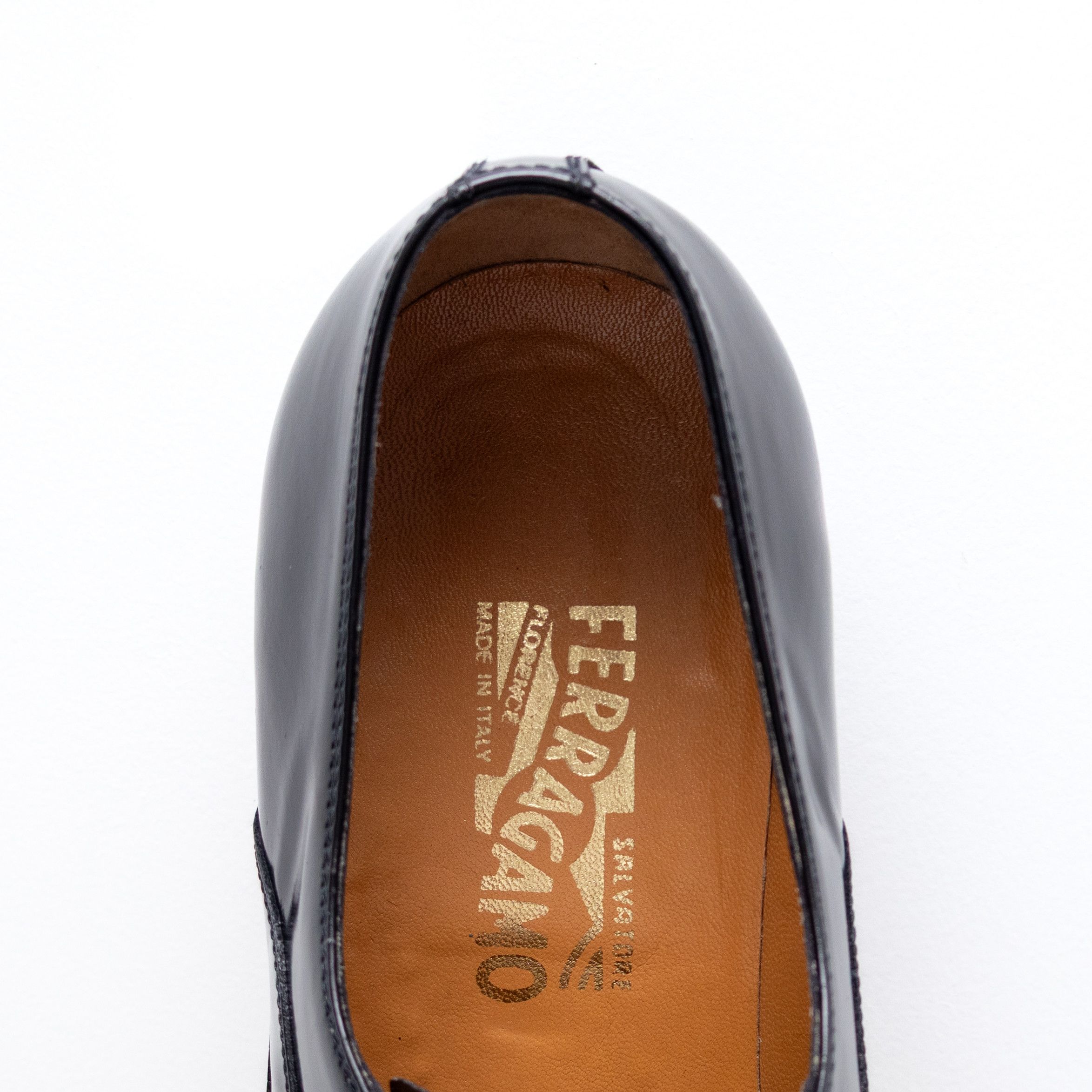 Salvatore Ferragamo Salvatore Ferragamo Men’s Cap Toe Oxford Dress Shoes Black Size US 11.5 / EU 44-45 - 7 Thumbnail