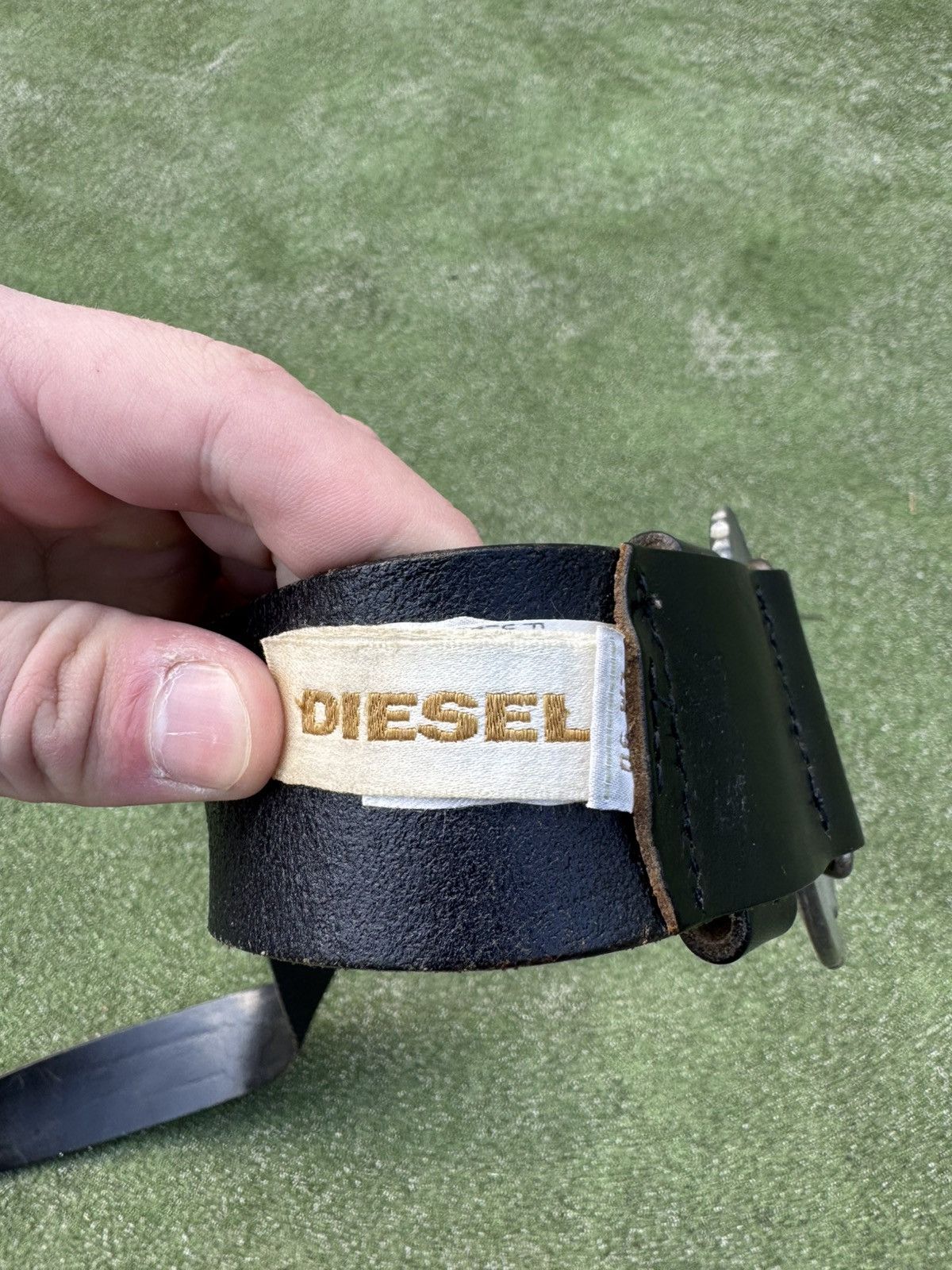 Diesel DIESEL Metallic Punk Buckle Big Punk Logo Y2K Leather Belt Size ONE SIZE - 5 Thumbnail