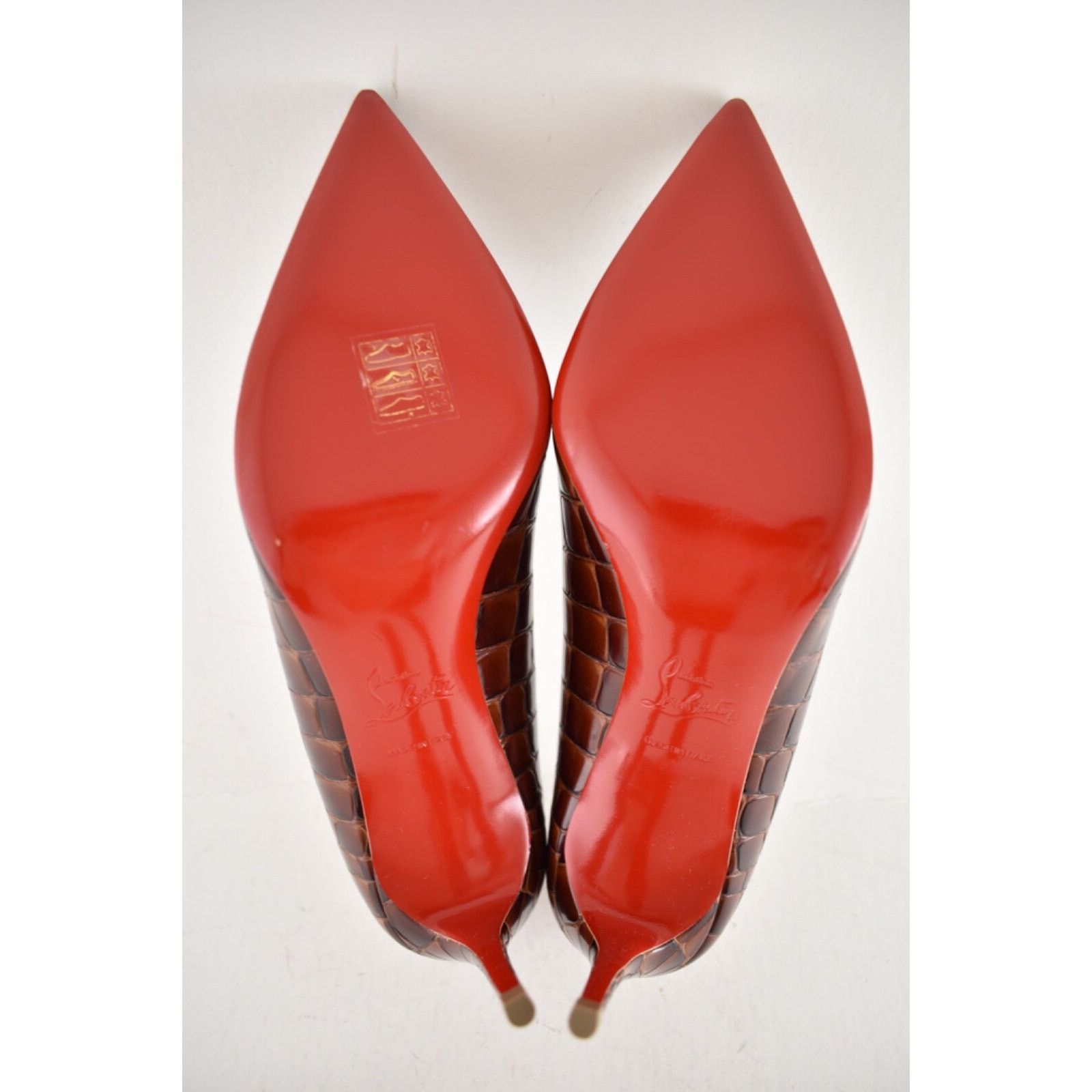 Christian Louboutin Christian Louboutin Kate 85 Brown Acajou Calf Ali Croc Size US 8 / IT 38 - 18 Thumbnail