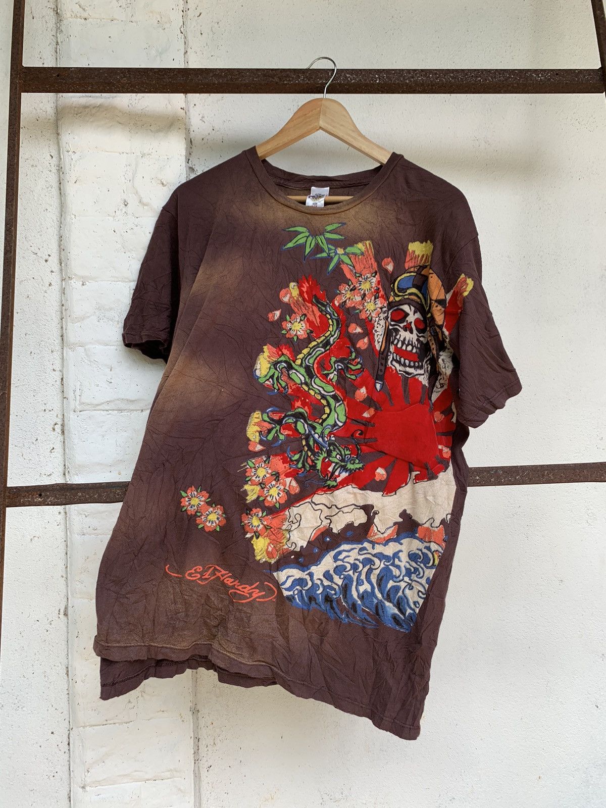 Christian Audigier × Ed Hardy Ed Hardy By Christian Audigier Skull Dragon Two Tone Shirt☠️🐉 Size US XL / EU 56 / 4 - 2 Thumbnail