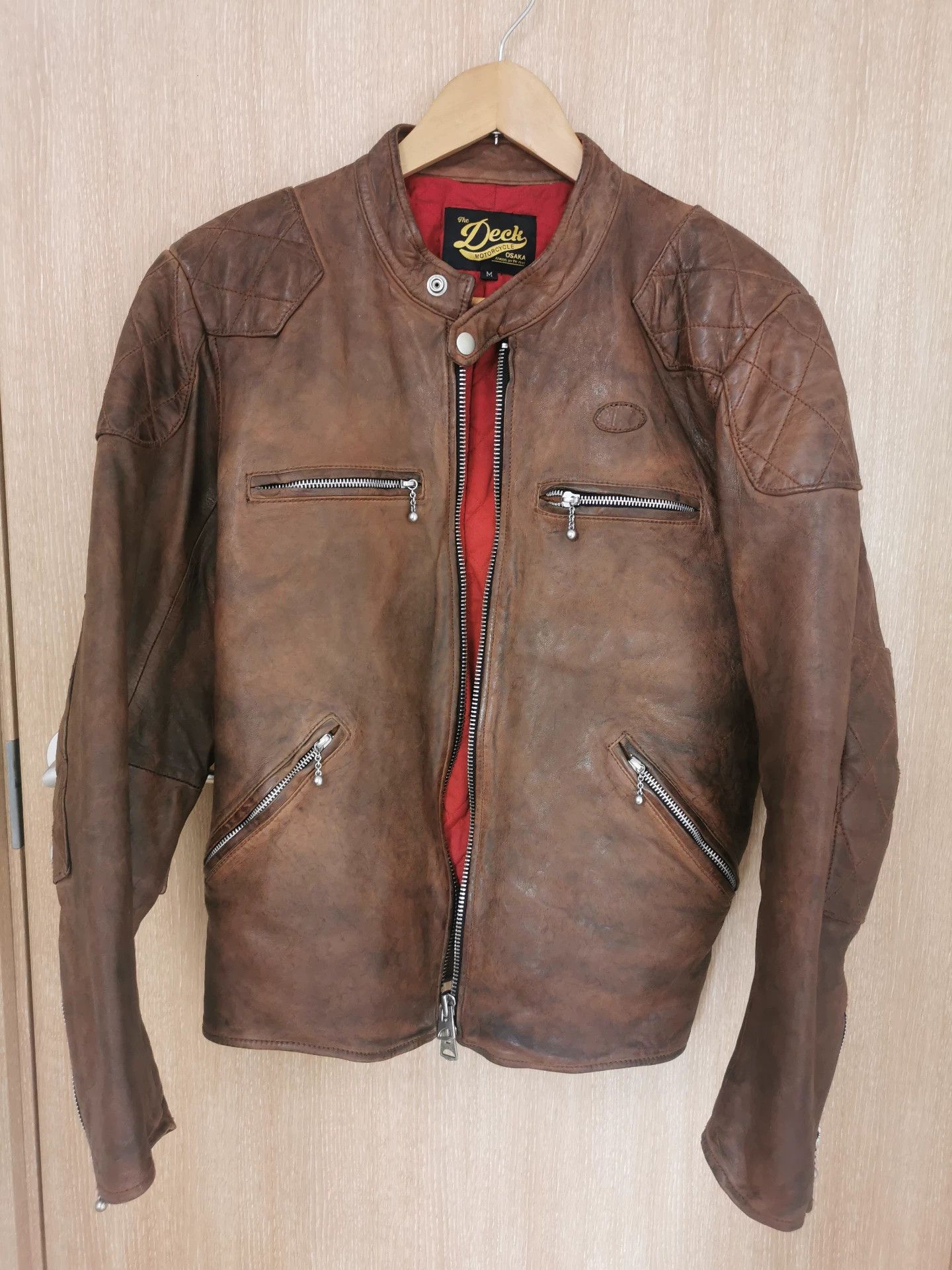 Vintage The Deck Motorcycle Leather Jacket Size US M / EU 48-50 / 2 - 1 Thumbnail