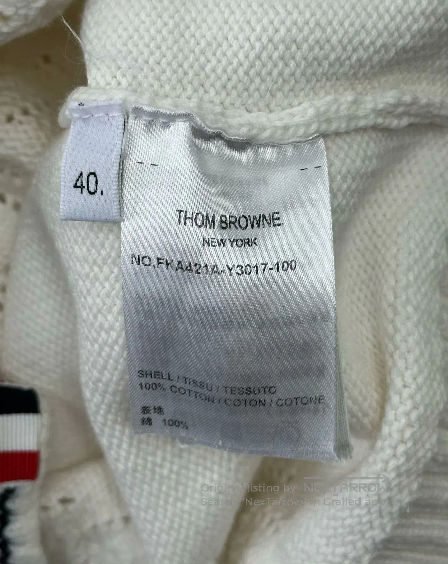 Thom Browne Thom Browne White Knit Short Sleeve| Size S / US 4 / IT 40 - 4 Thumbnail