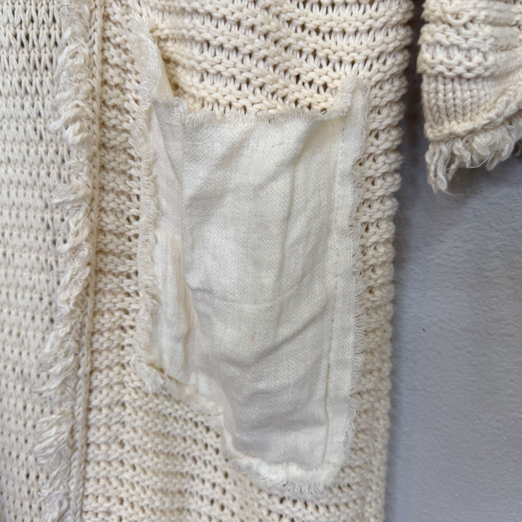 Free People Free People Woodstock Long Knit Sweater Cardigan Ivory Fringe Duster Boho Women’s Small Long Sleeve Open Front Size S / US 4 / IT 40 - 4 Thumbnail