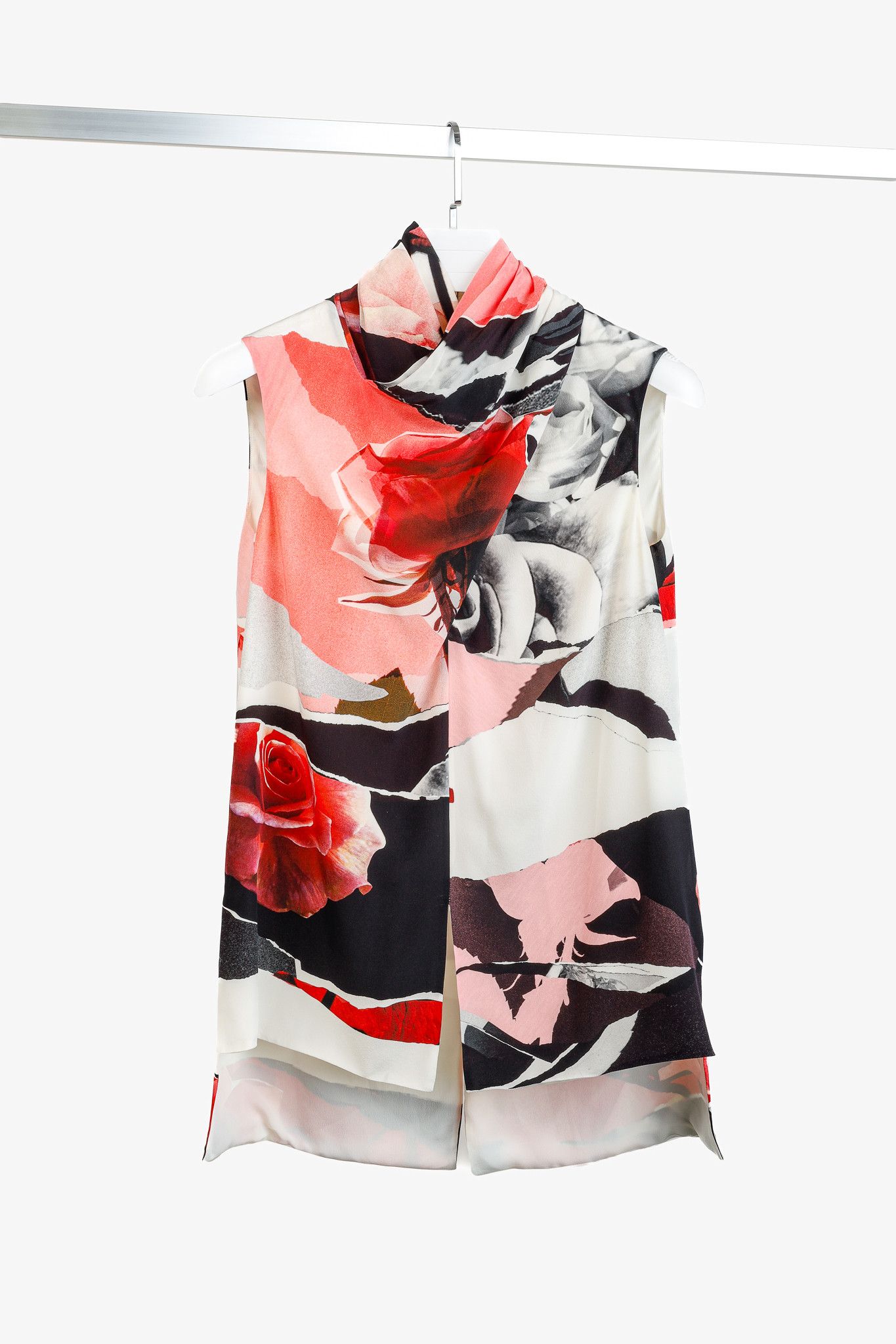 Alexander McQueen Alexander McQueen PF/19 Torn Floral Silk Tank Size S / US 4 / IT 40 - 1 Thumbnail