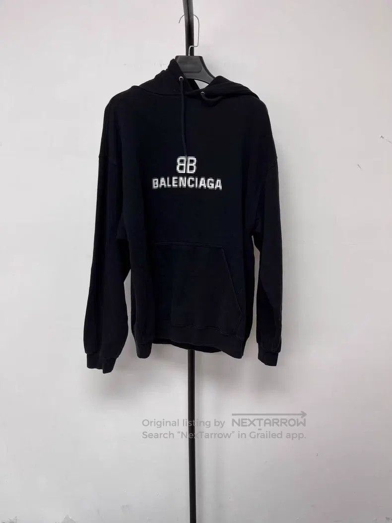 Balenciaga Balenciaga Logo Letter Printed Drawcord Fleece Long Sleeve Size US L / EU 52-54 / 3 - 1 Thumbnail
