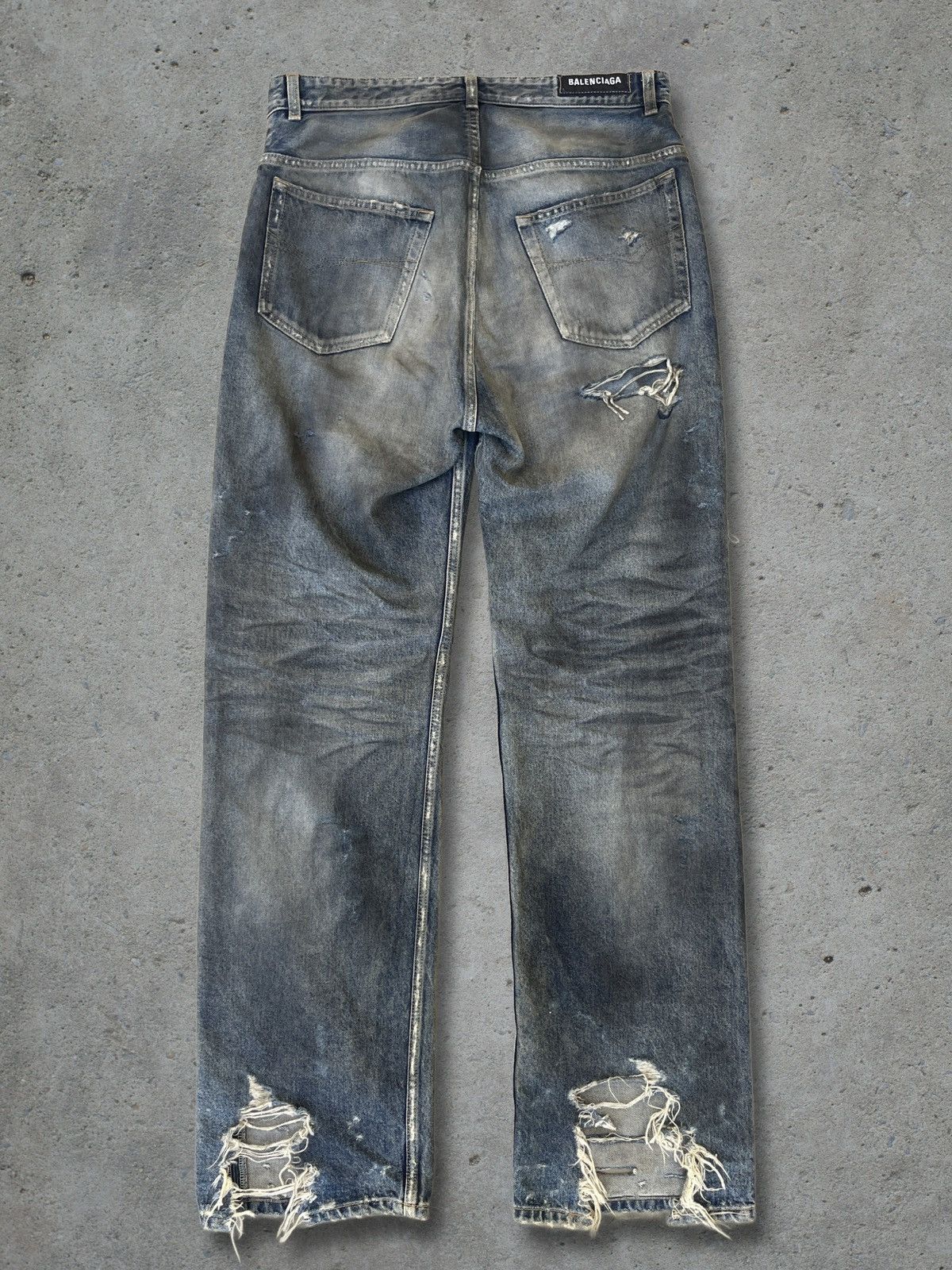 Balenciaga Balenciaga SS22 Oil Spill Mudwash Slim Fit Denims Size US 31 - 2 Thumbnail