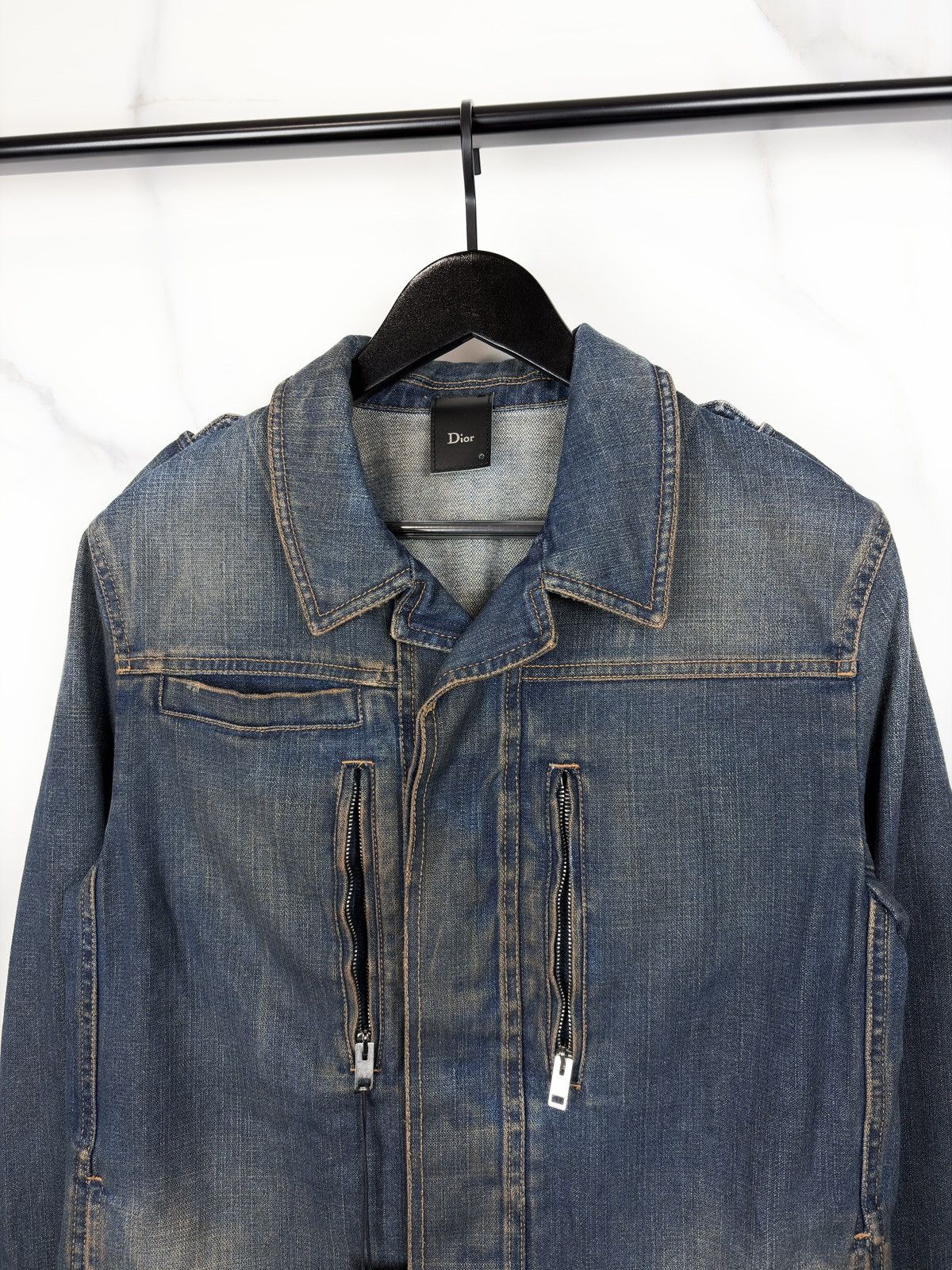 Dior × Hedi Slimane SS05 Dior Homme Beck Rust Orange F2 Military Denim Jacket Size US M / EU 48-50 / 2 - 5 Thumbnail