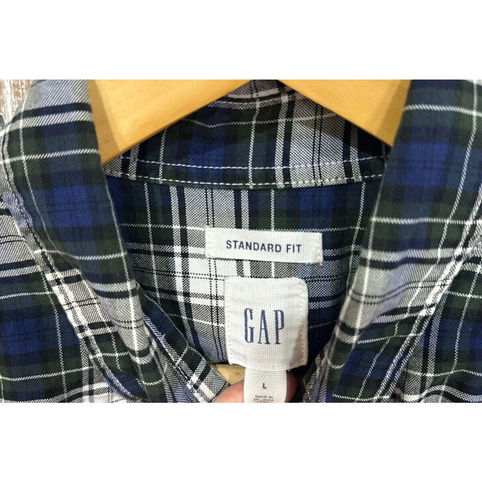 Gap GAP Mens Green Plaid Long Sleeve Button-Up Shirt Size L Size US L / EU 52-54 / 3 - 4 Thumbnail