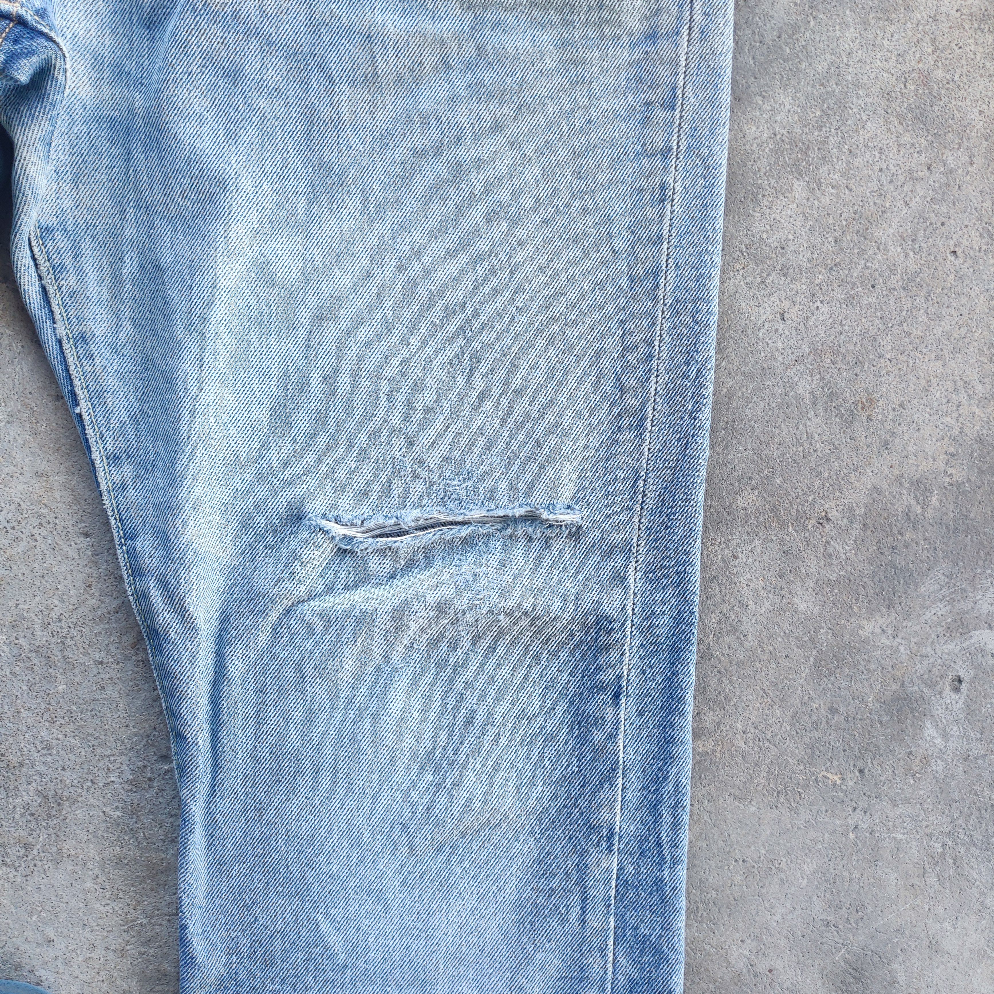 GU Vintage GU Brand Straight Jeans Faded Ripped Pants Size US 34 / EU 50 - 5 Thumbnail