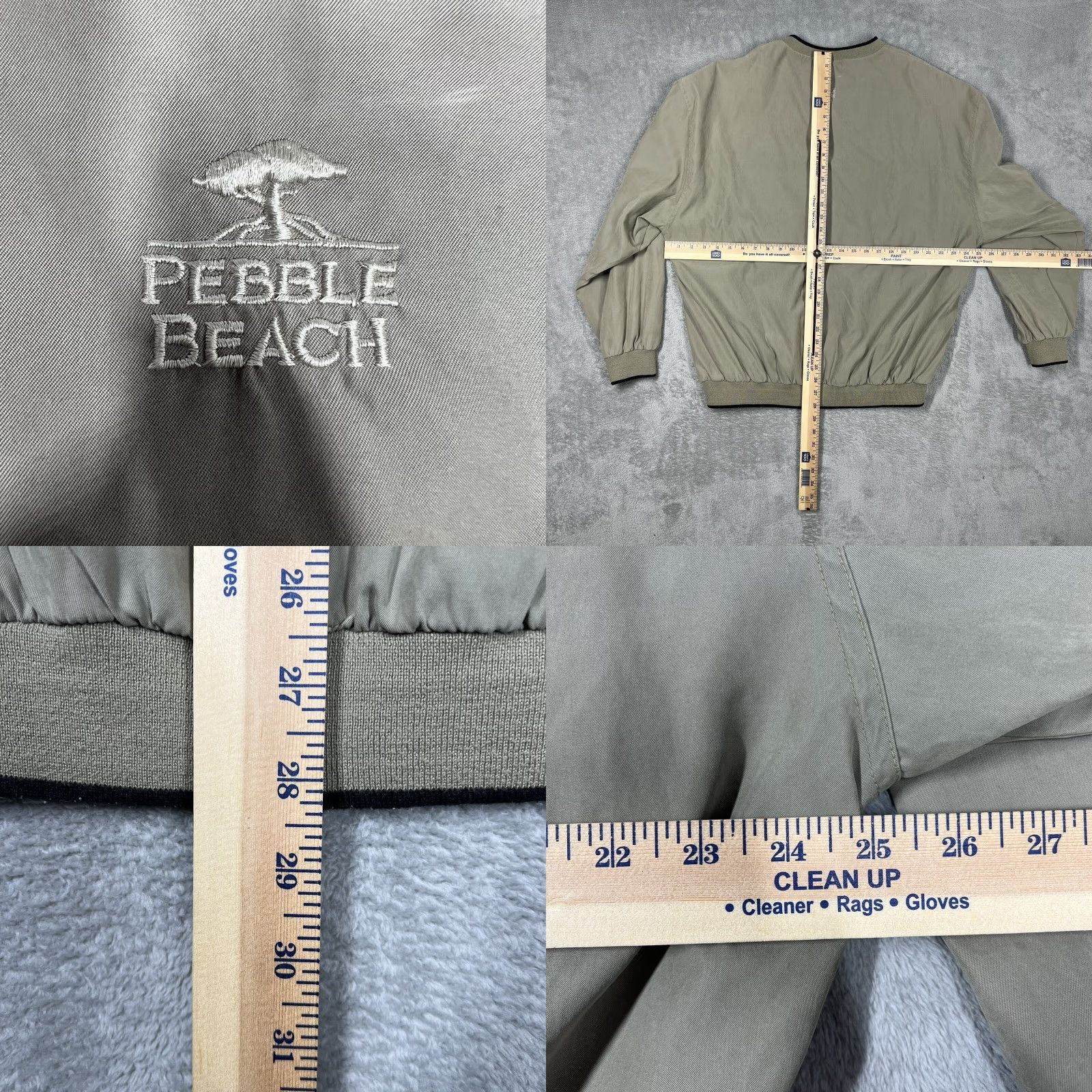 Vintage Pebble Beach Performance Jacket Mens Large Beige Windbreaker Zip Pockets Golf Pullover Size US L / EU 52-54 / 3 - 9 Thumbnail