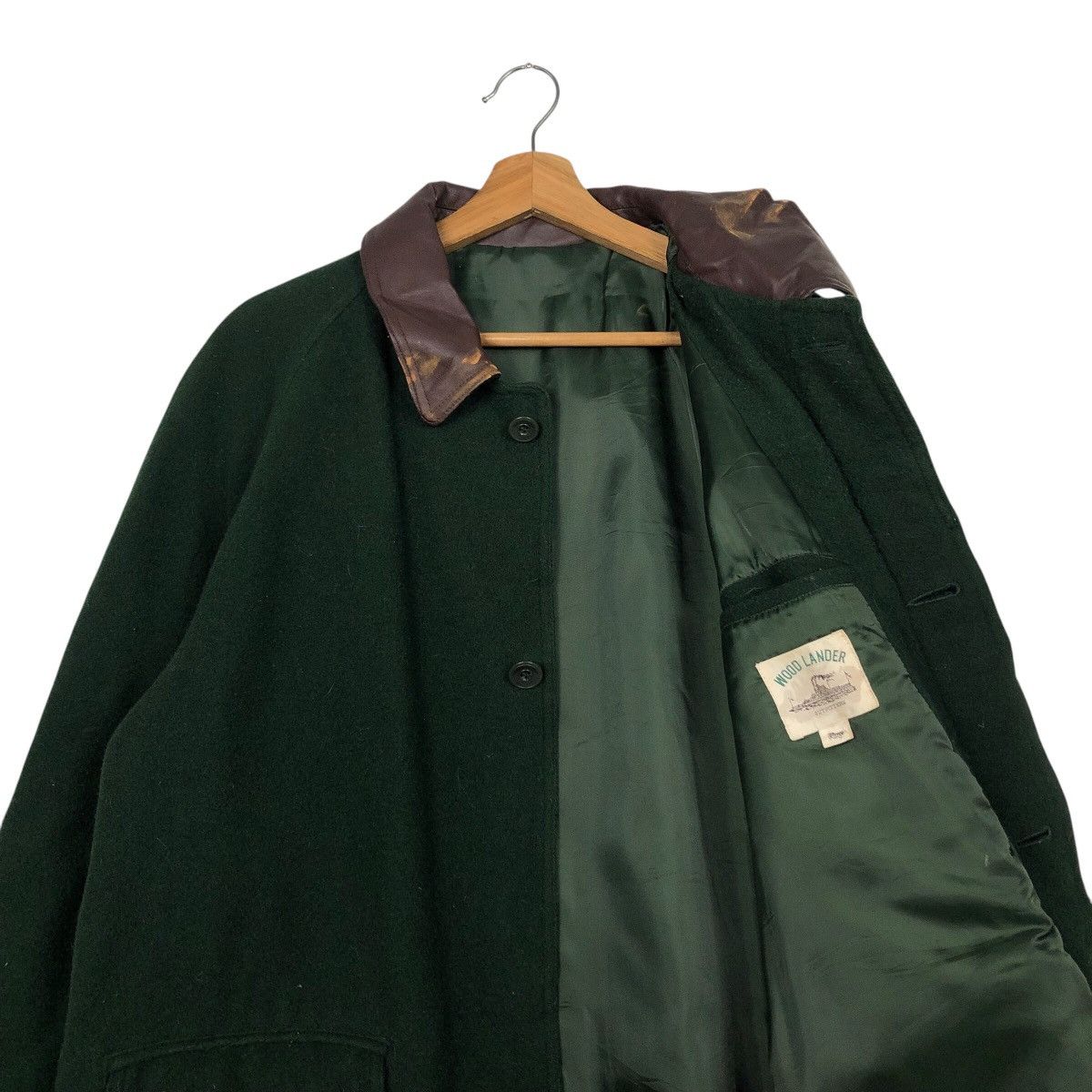 Japanese Brand 📌Vintage Chore Jacket Wood Lander Leather Collar Size US L / EU 52-54 / 3 - 13 Thumbnail