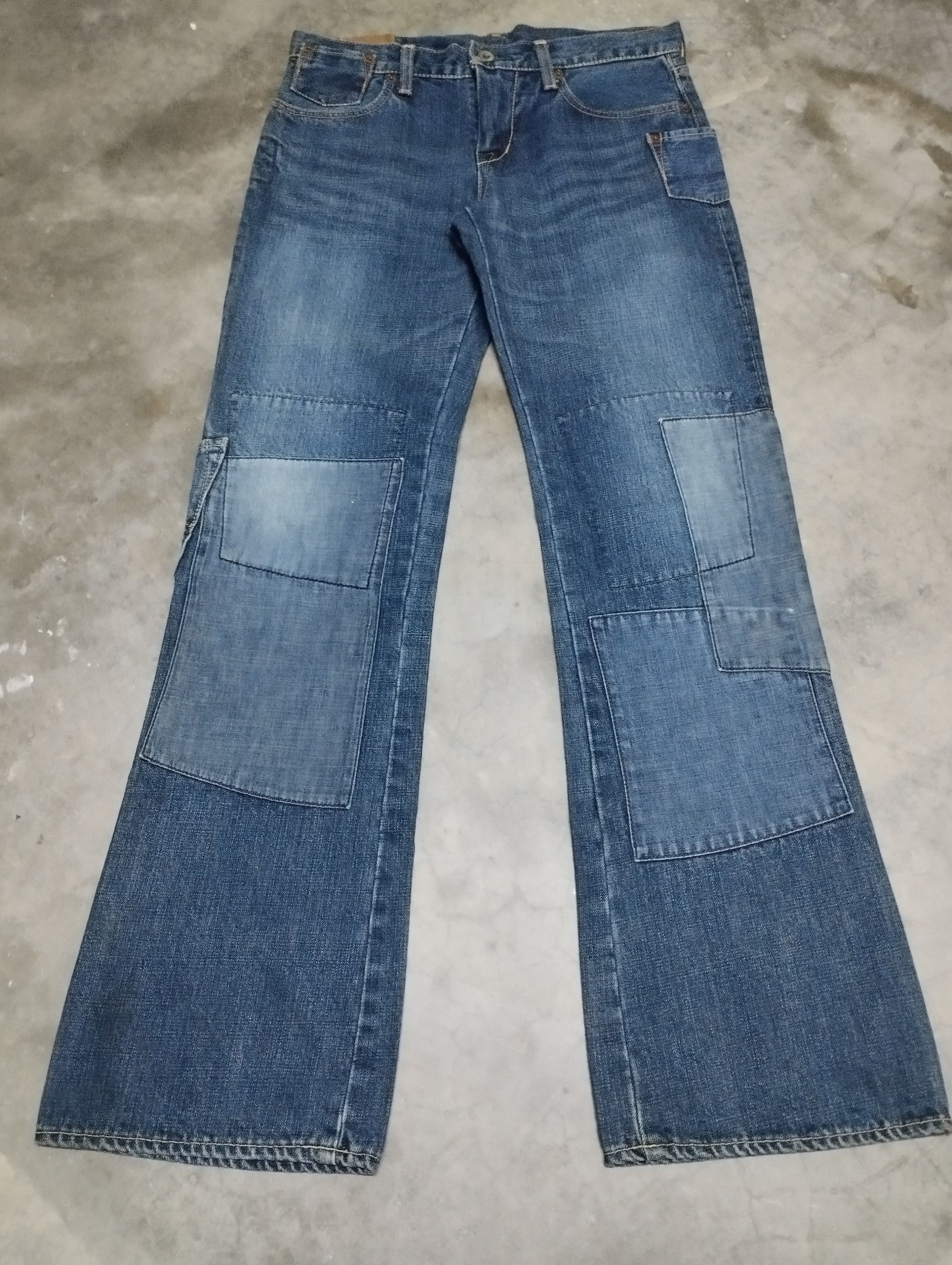 Tornado Mart Flare Jeans Made In Jpn Patchwork Branch Dept Bootcut Jean Size US 27 - 1 Thumbnail