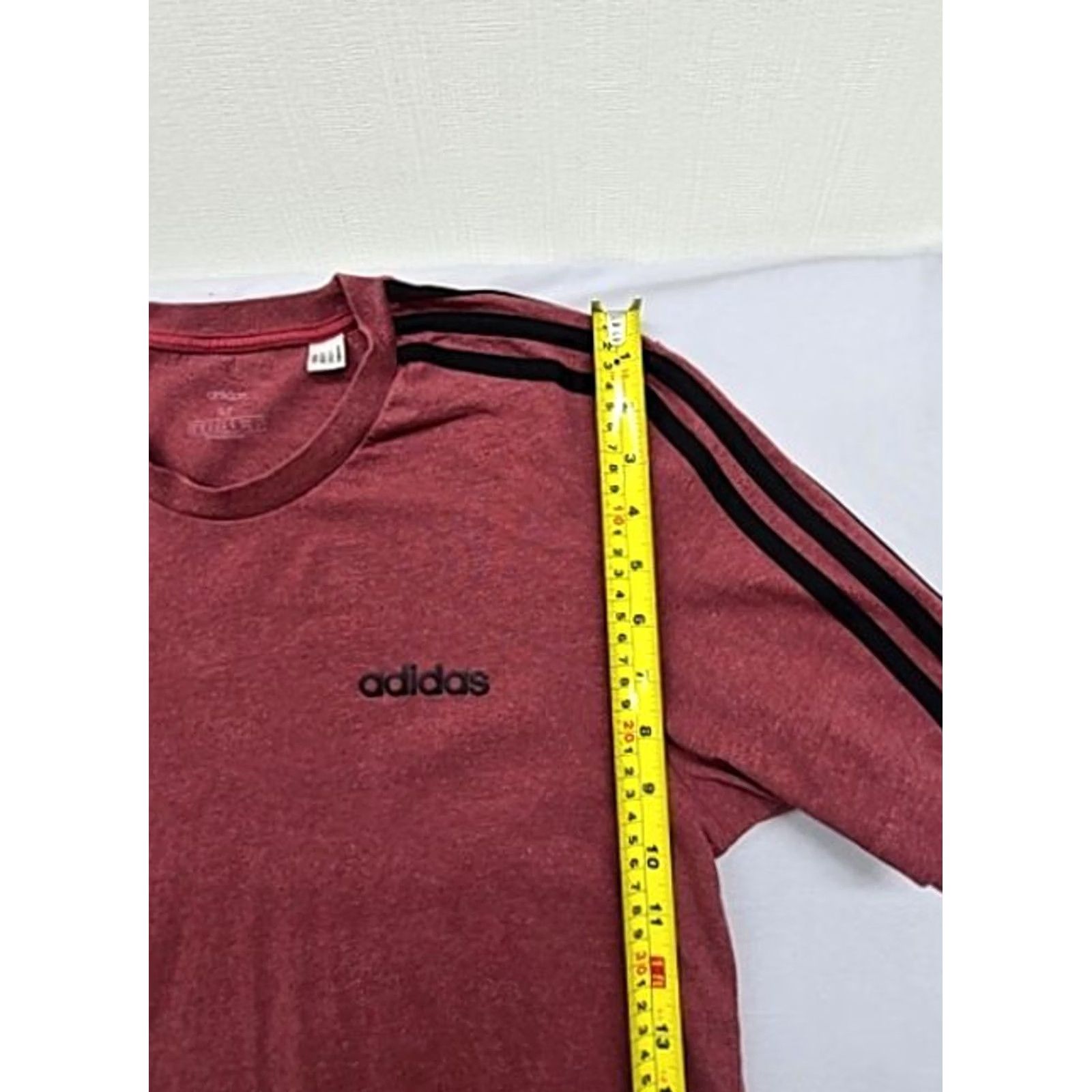 Adidas Adidas Men’s Burgundy 3 Stripes T-Shirt M Short Sleeve Crew Regular Mens Size US M / EU 48-50 / 2 - 6 Thumbnail
