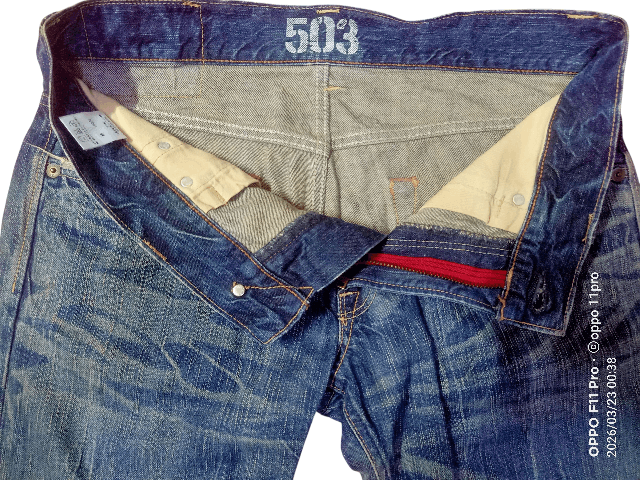 If Six Was Nine 💥Edwin Vintage 503 Flare Denim Distressdenim 💥 Size US 34 / EU 50 - 4 Thumbnail