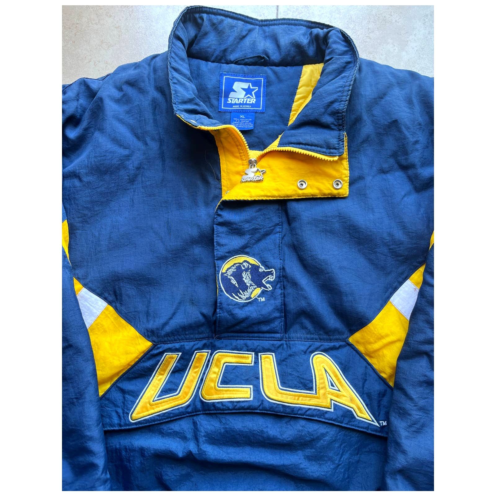 NCAA × Starter UCLA Bruins 90s STARTER puffer Pullover 1/2 XL navy vintage Size US XL / EU 56 / 4 - 3 Thumbnail