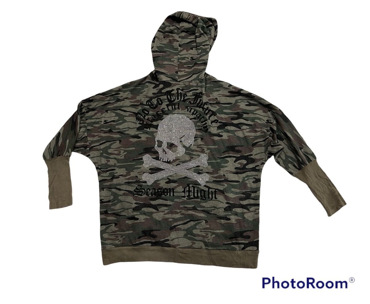 Japanese Brand Punk hoodie zip camo print skull logo Size US M / EU 48-50 / 2 - 1 Thumbnail