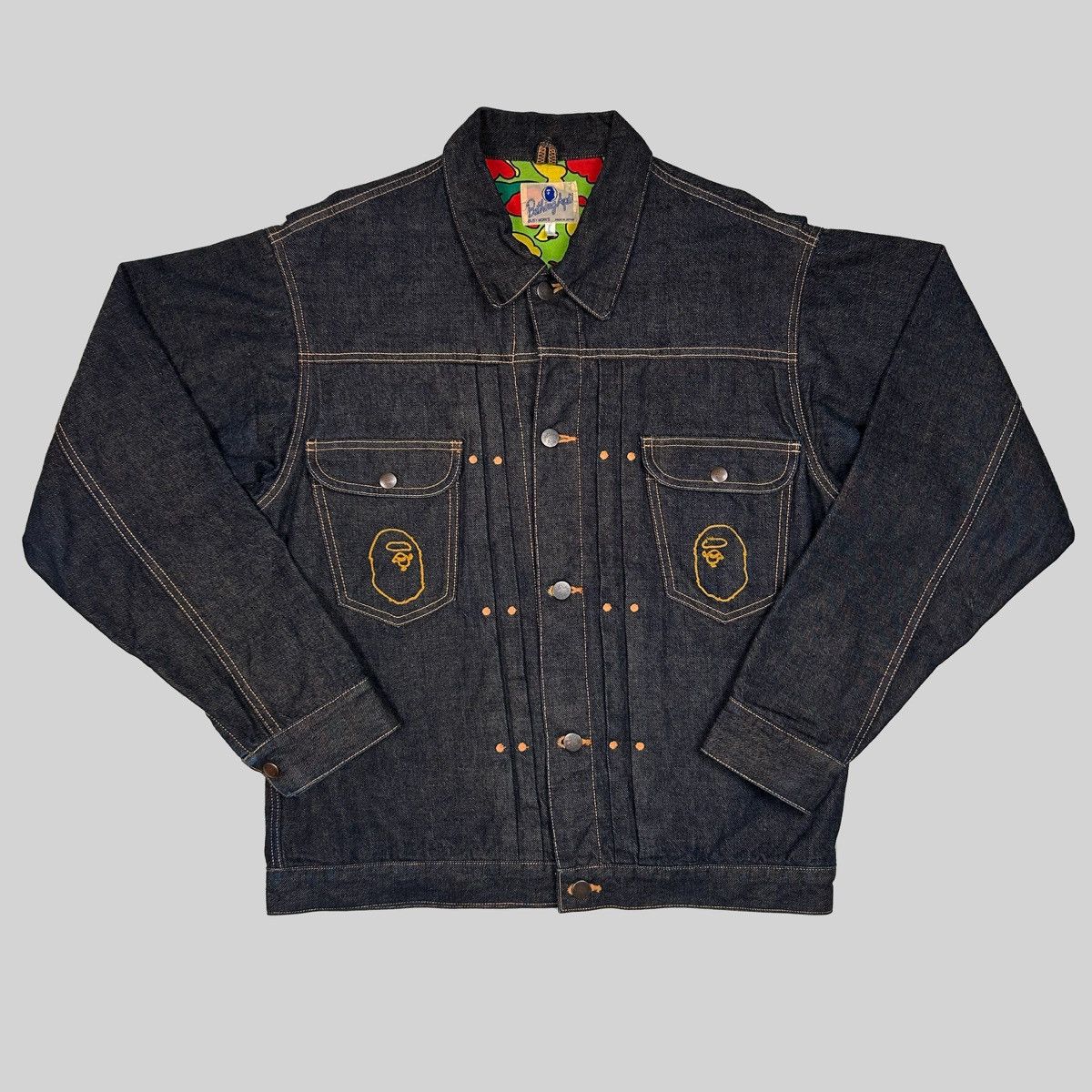 image of Bape Denim Jacket in Indigo, Men's (Size Large)