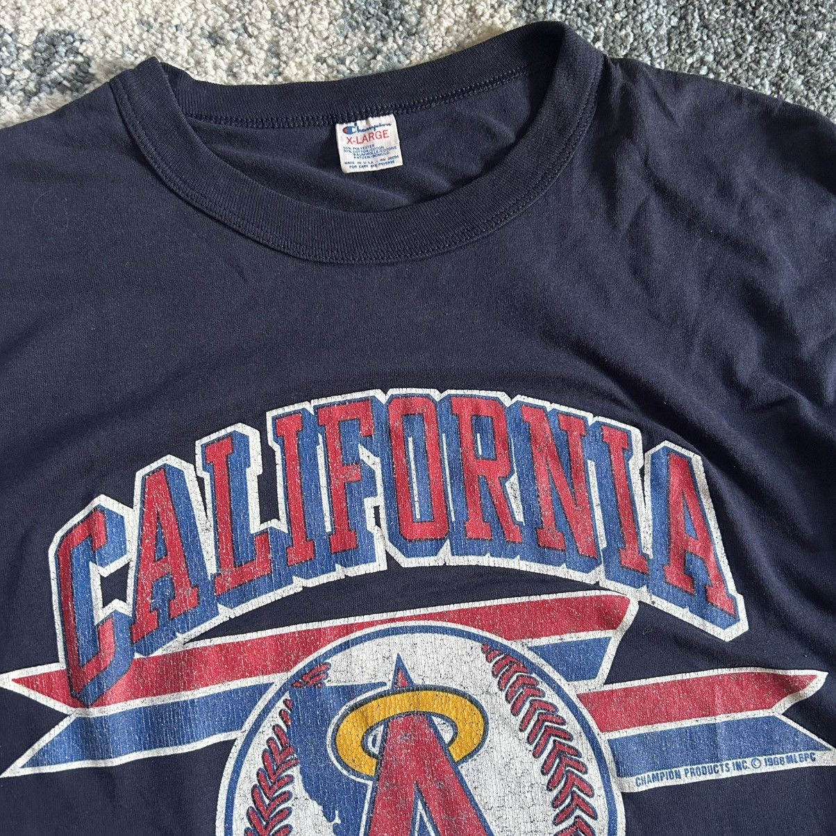 Champion 1988 CALiFORNiA ANGELS ANAHEiM MOUNTED COLLAR SiNGLE STiTCH Size US XL / EU 56 / 4 - 7 Thumbnail