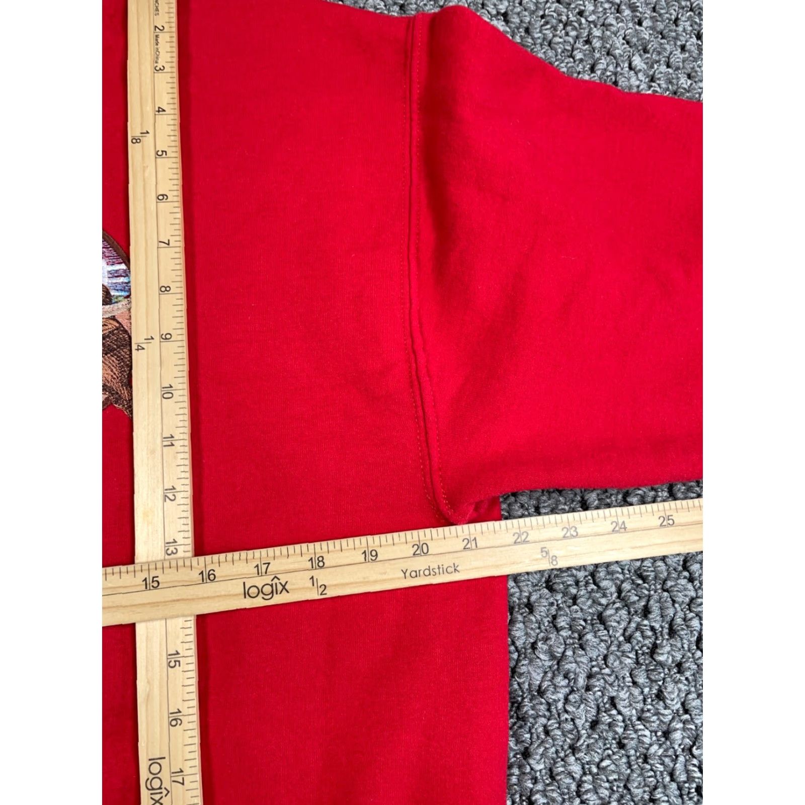 Jerzees VTG Jerzees Sweatshirt Crew Neck Red 50/50 Embroidered Bullfighting Graphic Print Adult Large Mens Retro 90s Size US L / EU 52-54 / 3 - 6 Thumbnail