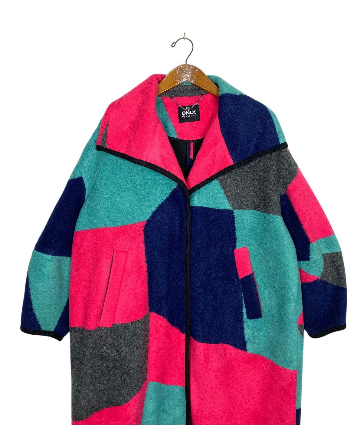 Japanese Brand Rare‼️ Only Edge Luxury Fleece Colour BLock Coat Size XL / US 12-14 / IT 48-50 - 2 Thumbnail