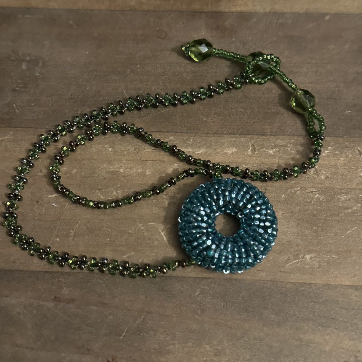 Vintage Vintage glass seed bead pendant necklace Size ONE SIZE - 5 Thumbnail