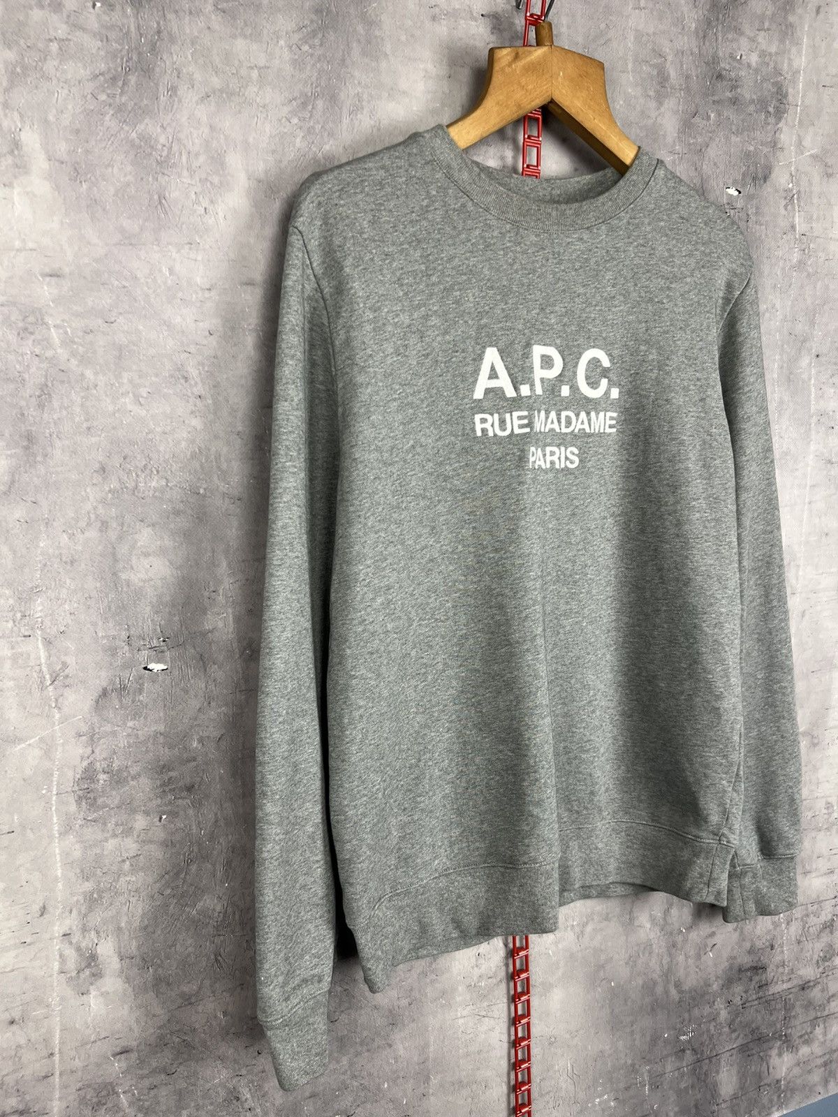 A.P.C. APC Grey Pullover Sweatshirt Embroidered Logo Size M Size US M / EU 48-50 / 2 - 4 Thumbnail