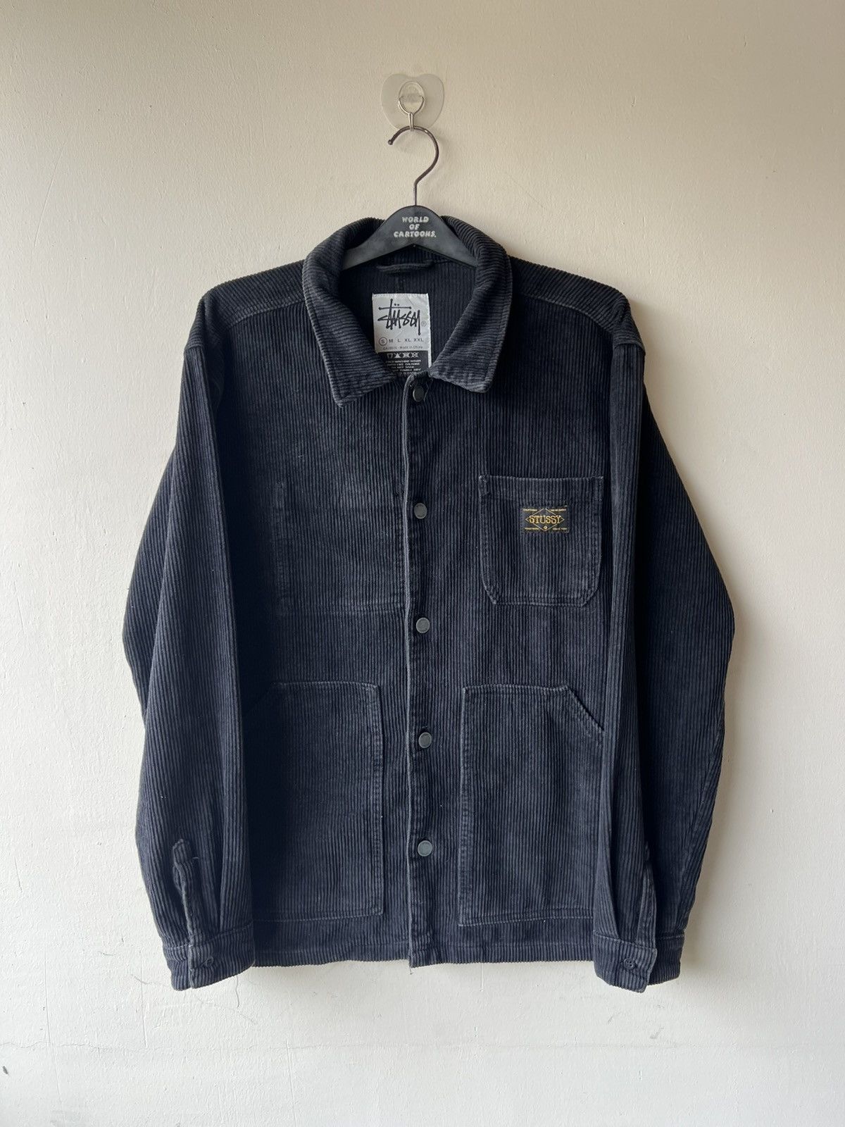 Stussy Vintage Y2K Stussy Fade Black 4 Pocket Corduroy Jacket Size US M / EU 48-50 / 2 - 2 Thumbnail