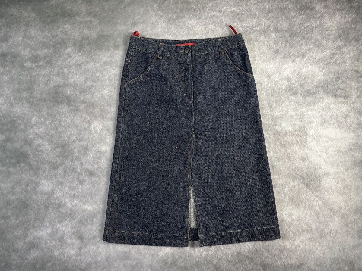 Prada × Vintage 2000s Prada Sport Vintage Prada Denim Maxi Skirt 1990s Long Size 28" / US 6 / IT 42 - 20 Thumbnail