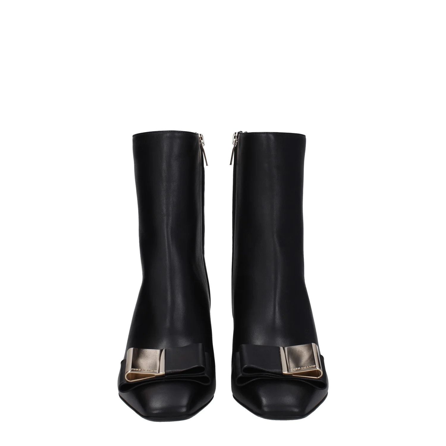 Salvatore Ferragamo ob1o1e1224 Leather Ankle Boots in Black Size US 7.5 / IT 37.5 - 3 Thumbnail