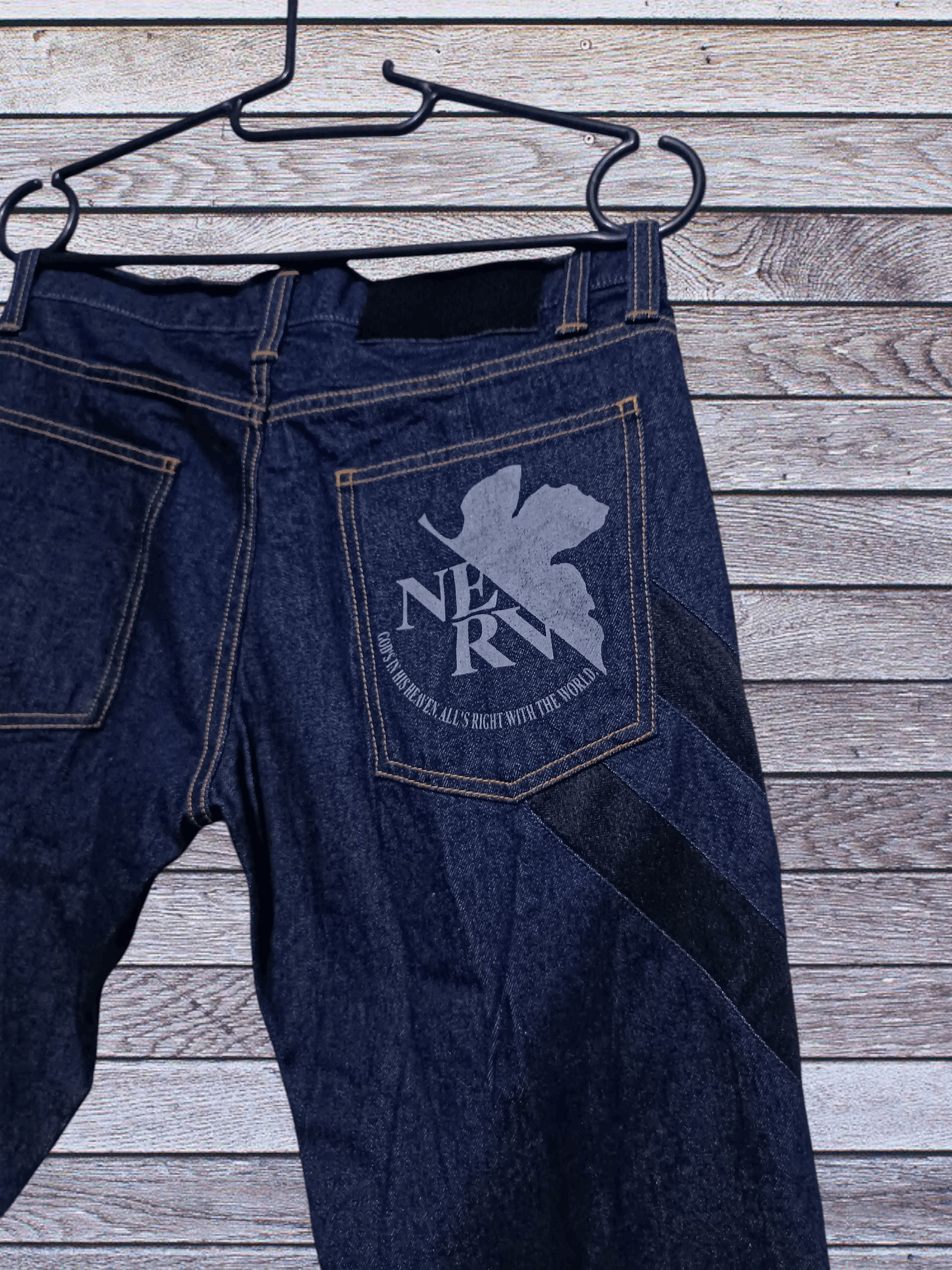Japanese Brand 🇯🇵Extremely Rare Eva Cospa Evangelion Line Design Denim Size US 30 / EU 46 - 4 Thumbnail