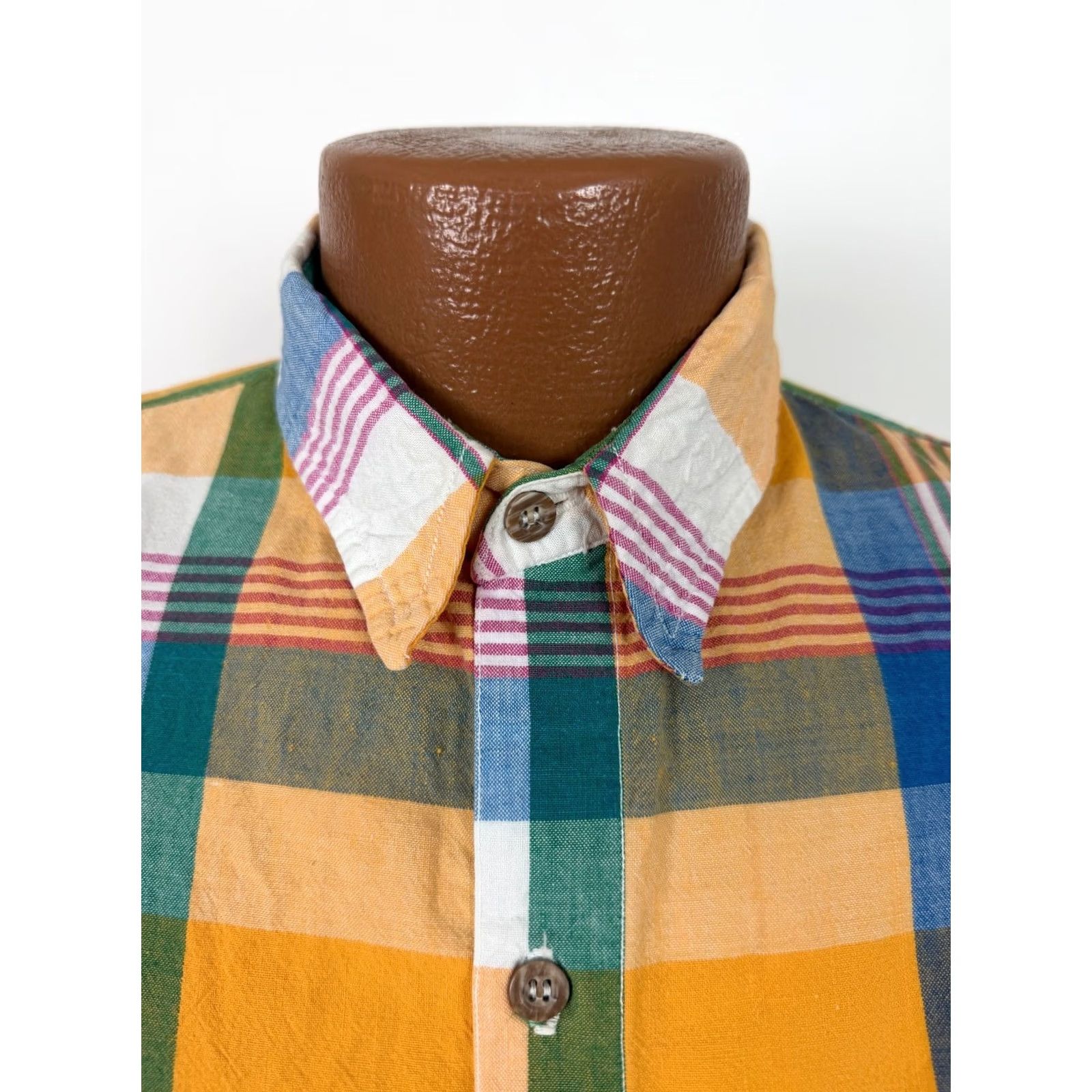 Arrow VINTAGE Arrow Criterion Shirt Men L Orange Plaid Button-Up 80s 90s Casual Oversized Short Sleeve Size US L / EU 52-54 / 3 - 4 Thumbnail