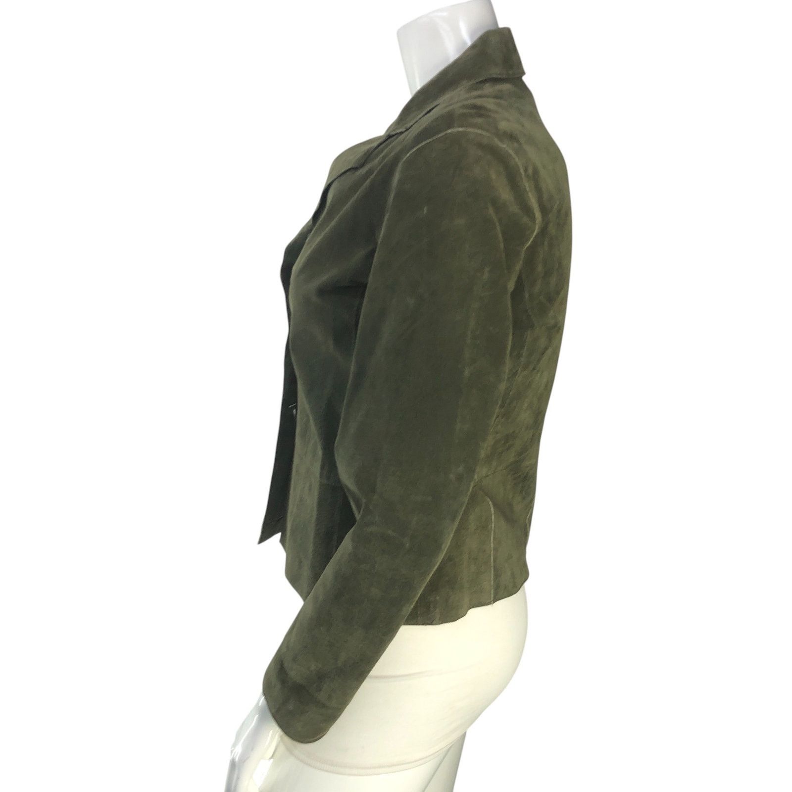 Chicos Chicos Women Size 1 US 8 Jacket Shirt Shacket Leather Green Size M / US 6-8 / IT 42-44 - 5 Thumbnail