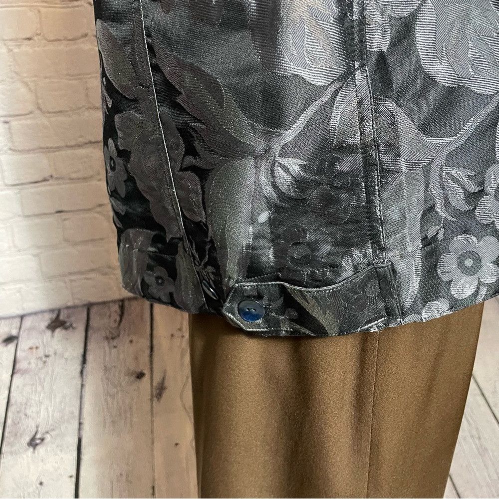 Chicos Chico's Silk Blend Floral Grey Denim Jacket Size 1 US M Size M / US 6-8 / IT 42-44 - 7 Thumbnail