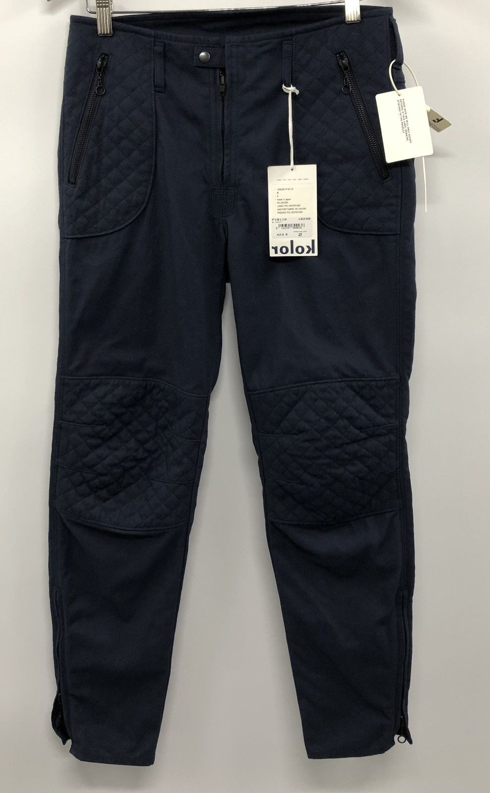 Kolor Kolor Pantalon Nylon Qulit Pattern Navy Blue Trouser