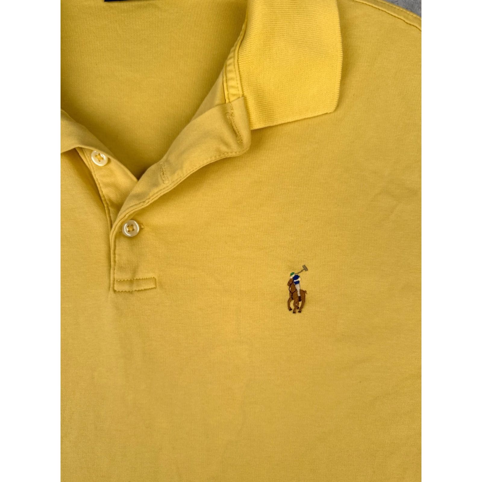 Ralph Lauren Ralph Lauren Polo Shirt Mens Large Yellow 100% Cotton Jersey Slim Fit Short Sleeve Polo Shirt Mens Yellow Ralph Lauren Jersey Size US L / EU 52-54 / 3 - 6 Thumbnail