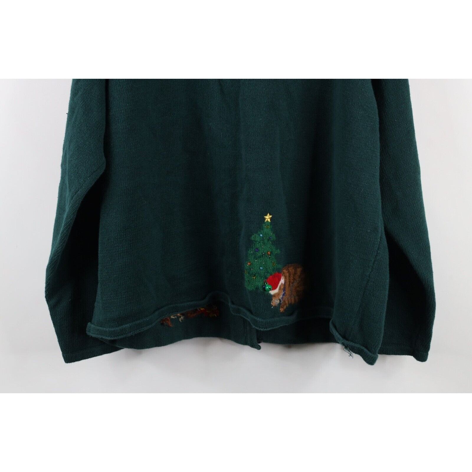 Vintage Vintage Y2K 2001 Christmas Cat Bells Knit Cardigan Sweater Size 3XL / US 20-22 - 16 Thumbnail