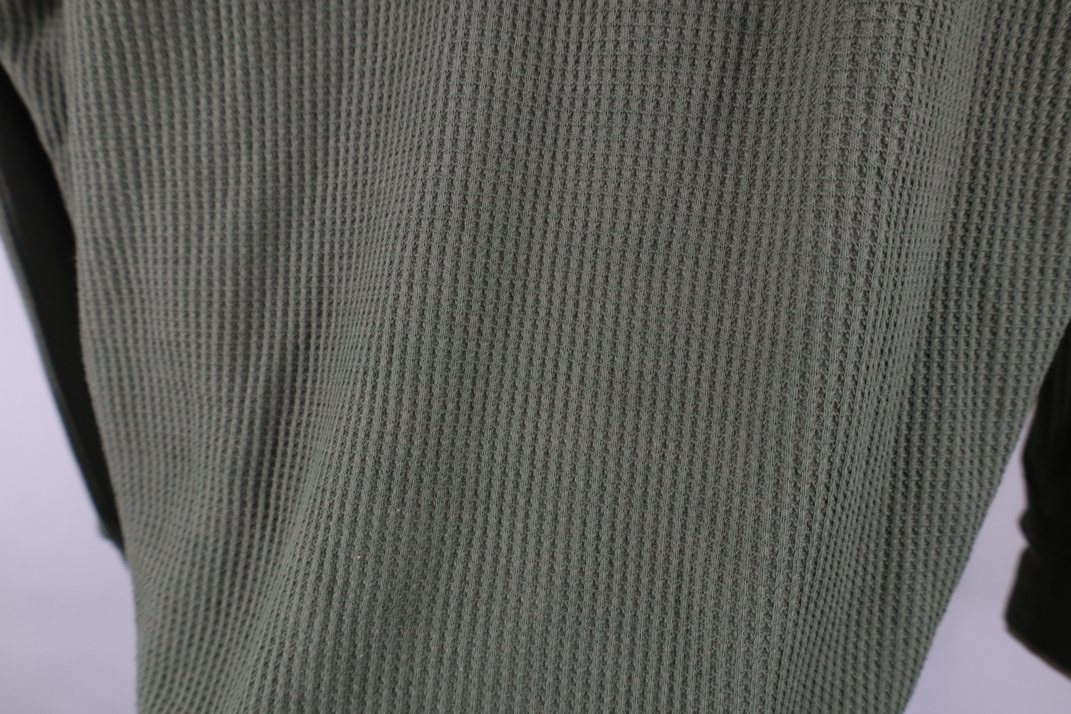 Vintage Vintage 90s Streetwear Thermal Knit Henley T-Shirt Green Size L / US 10 / IT 46 - 9 Thumbnail