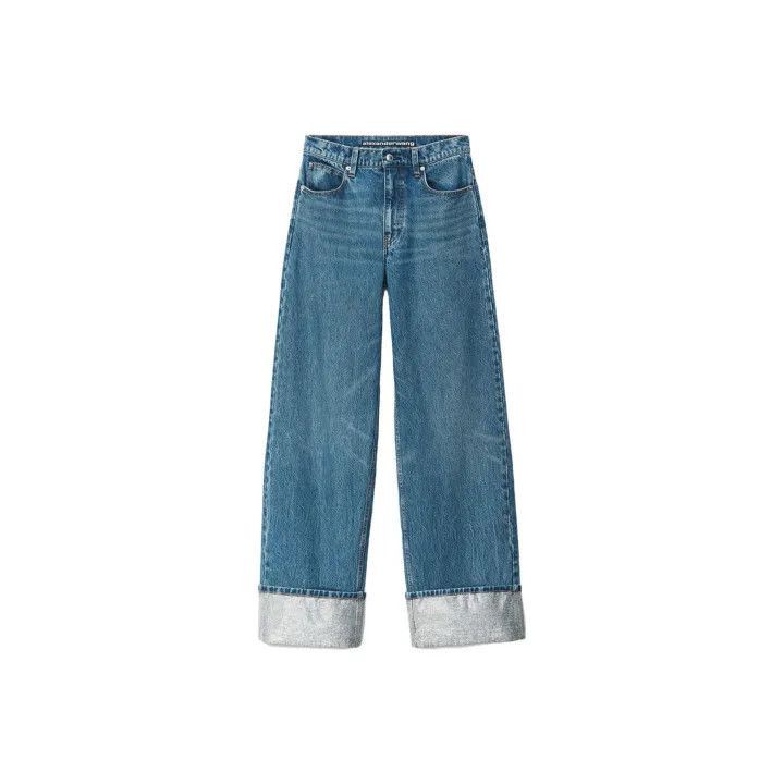 Alexander Wang Alexander Wang SS23 Loose Crystal Cuffed Denim Pants - Size 24" / US 00 / IT 34 - 1 Thumbnail