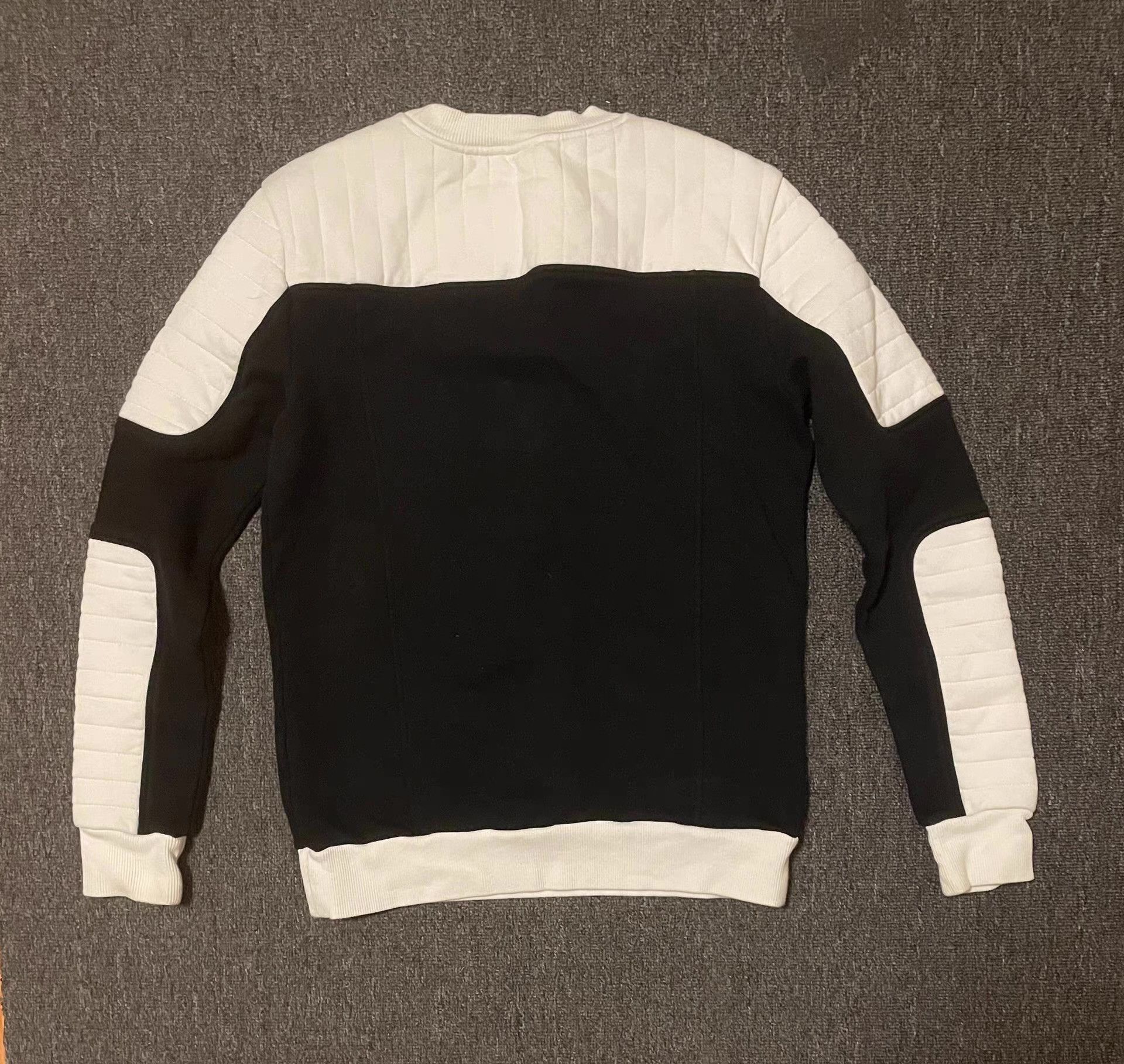 Balmain Balmain Men's Black & White Patchwork Sweatshirt, Q4 Size US S / EU 44-46 / 1 - 10 Thumbnail