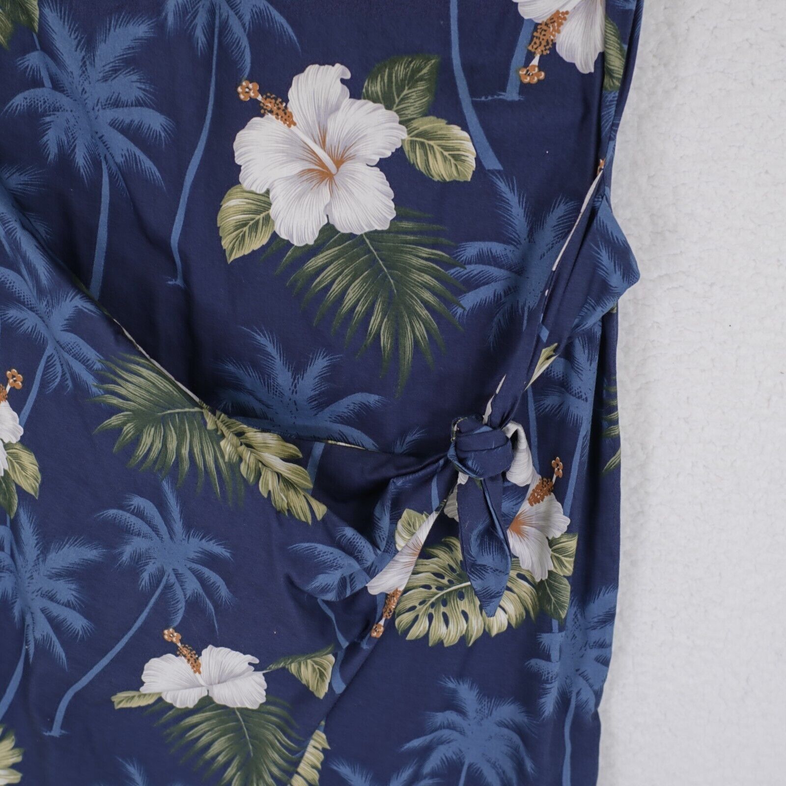 Designer Pacific Legend Apparel Dress Medium Blue Floral Scoop Neck H Size M / US 6-8 / IT 42-44 - 2 Thumbnail