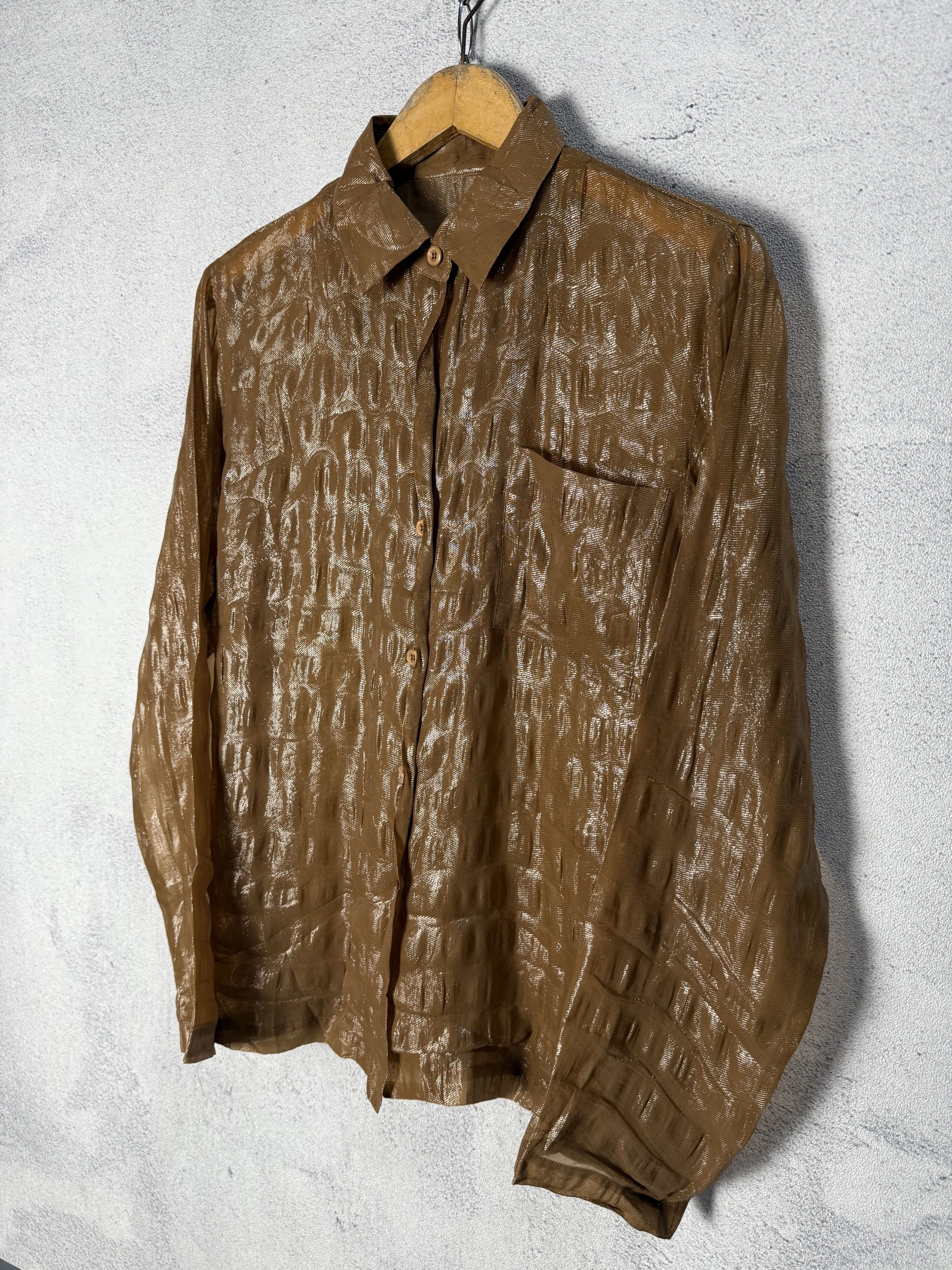 Issey Miyake Vintage Issey Miyake Sheer Embossed Pattern Shirt Size US S / EU 44-46 / 1 - 2 Thumbnail