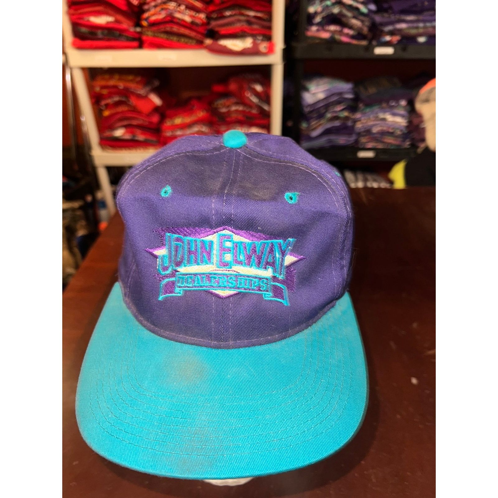 Vintage Vintage John Elway hat Dealership Truck Purple Snapback Worn Size ONE SIZE - 3 Thumbnail