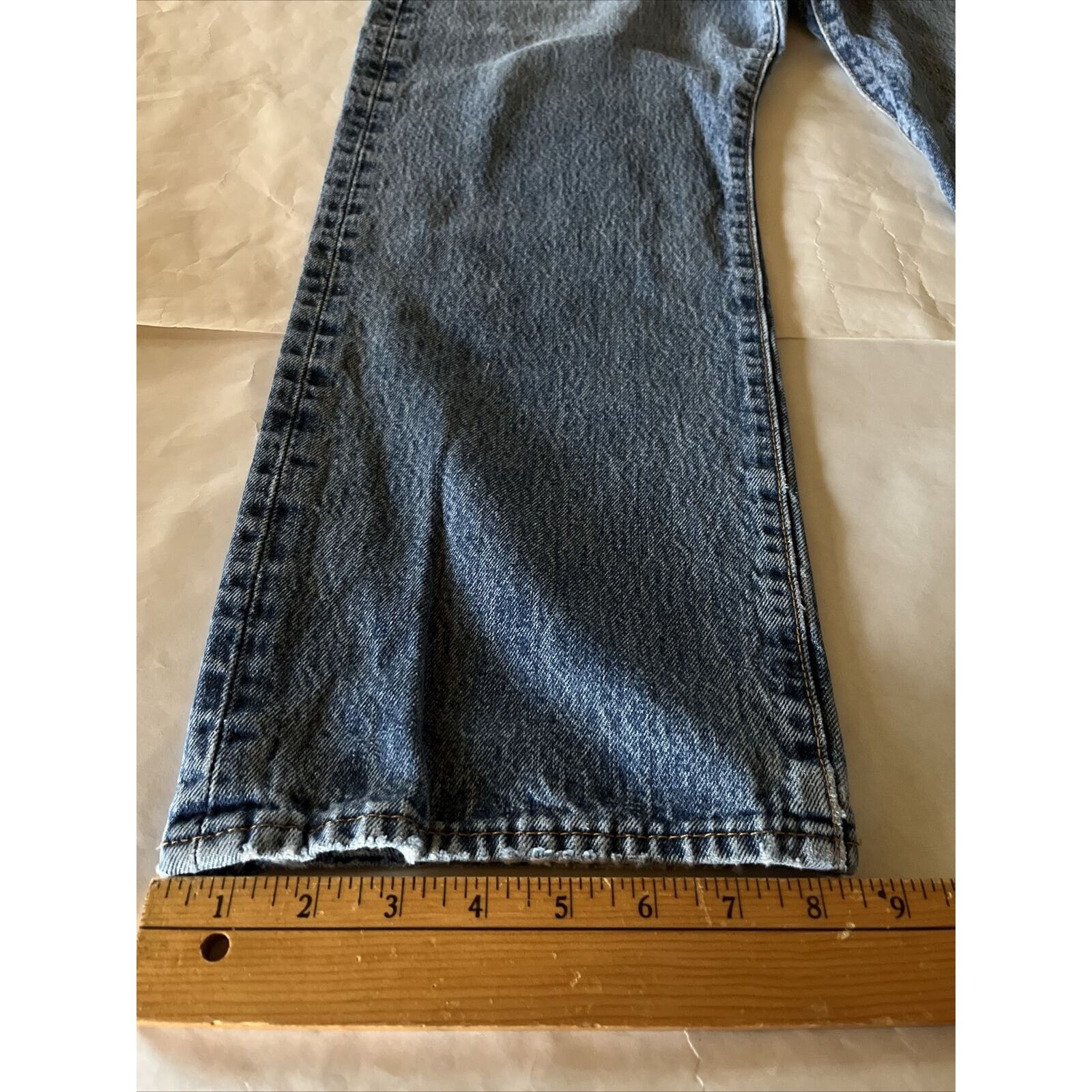 Levi's Levis 501 Jeans 38x30 Blue Denim Button Med Wash Distressed Size US 38 / EU 54 - 5 Thumbnail