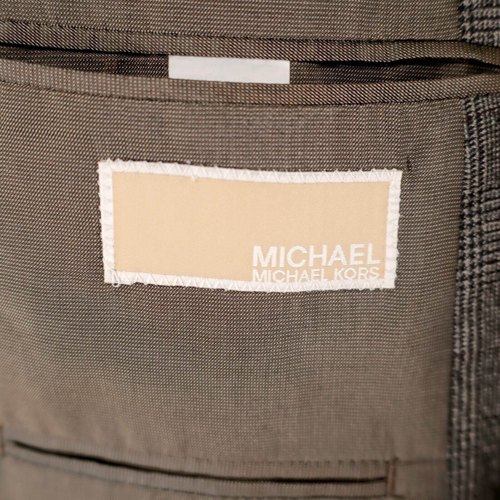 Michael Kors Michael Kors Wool Brown Glen Plaid Windowpane 2 Button Sport Size 40L - 9 Thumbnail