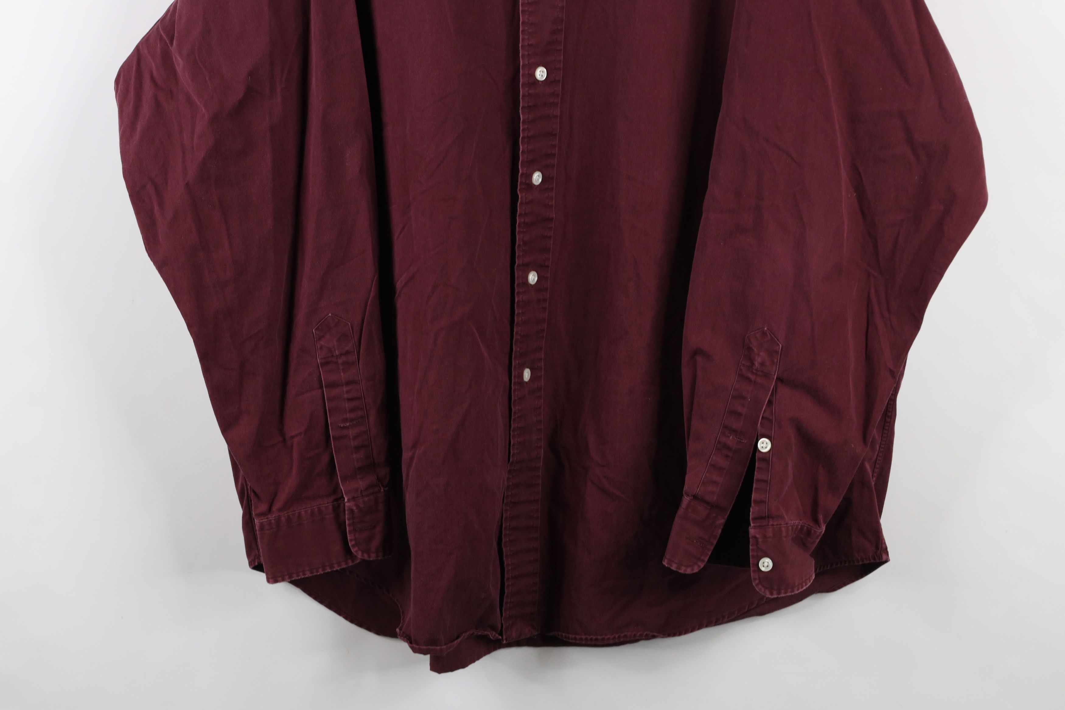Polo Ralph Lauren Vintage 90s Ralph Lauren Collared Button Down Shirt Burgundy Size US XL / EU 56 / 4 - 3 Thumbnail