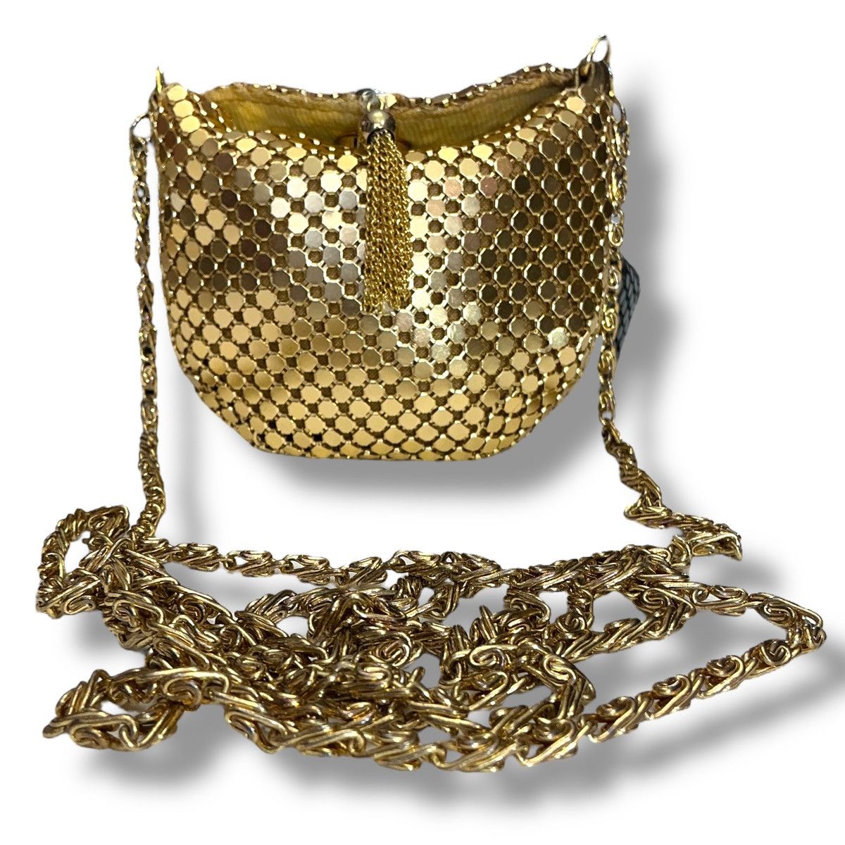 Other Gold Chainmail Mini Evening Coin Clutch with Crossbody Chain Size ONE SIZE - 1 Thumbnail