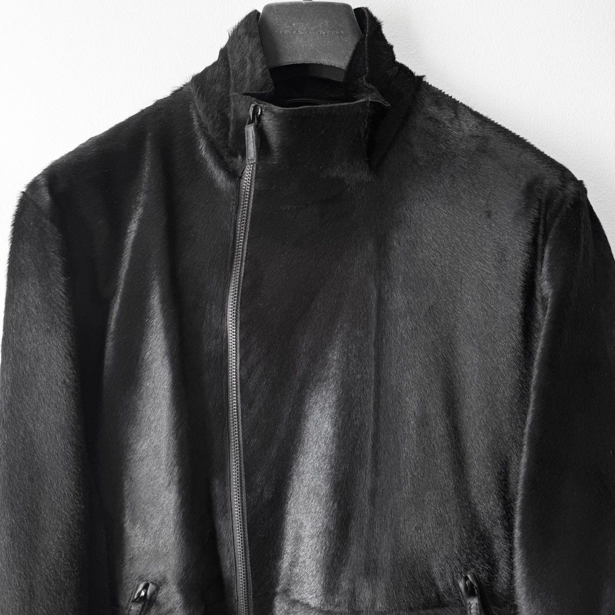 Emporio Armani Emporio Armani AW2012 Pony Hair Asymmetrical Leather Jacket Size US M / EU 48-50 / 2 - 2 Thumbnail